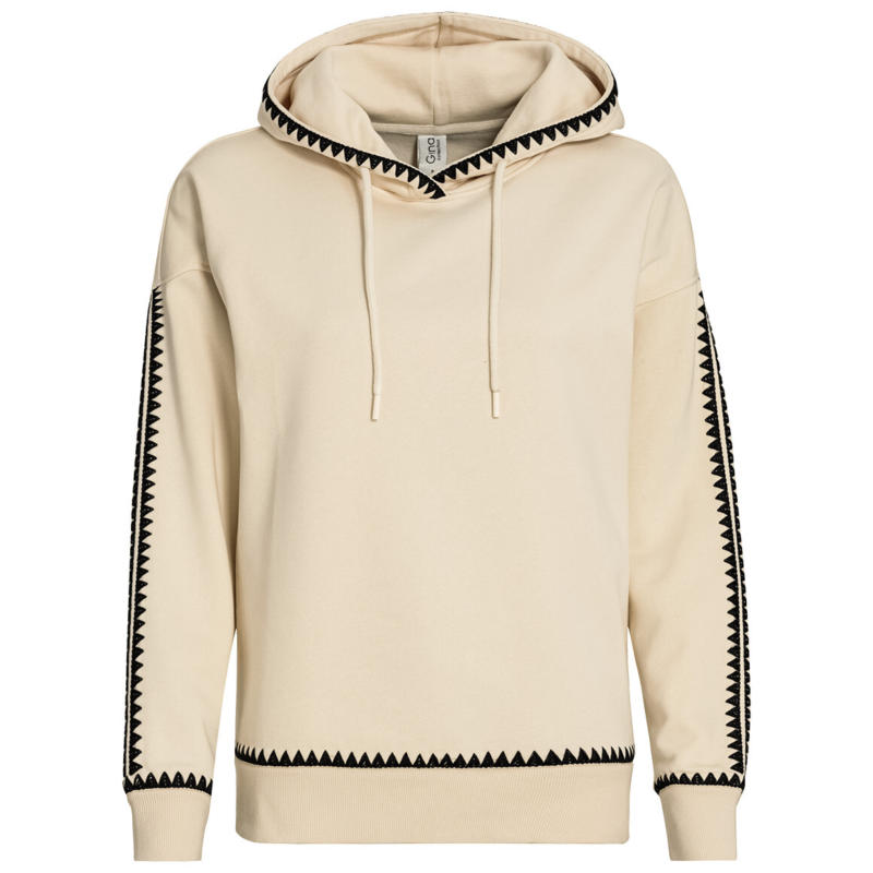 Damen Hoodie mit Stickerei-Bordüre