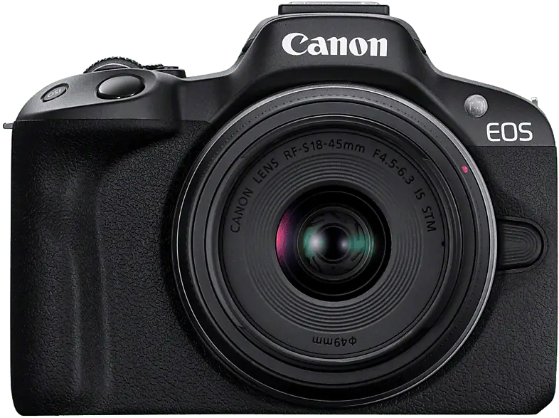 Canon EOS R50 Systemkamera Schwarz mit Objektiv RF-S 18-45mm f4.5-6.3 IS STM; Systemkamera Set