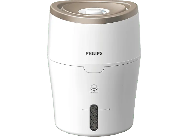 Philips HU4811/10 Series 2000 Luftbefeuchter mit hygienischer NanoCloud-Technologie Weiß, Champagner (Raumgröße: 38 m²); Luftbefeuchter mit hygienischer NanoCloud-Technologie