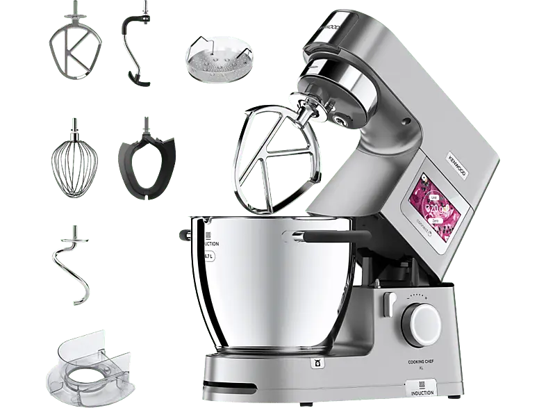 Kenwood KCL95.004SI - Cooking Chef XL Küchenmaschine Silber (Rührschüsselkapazität: 6,7 l, 1500 Watt)