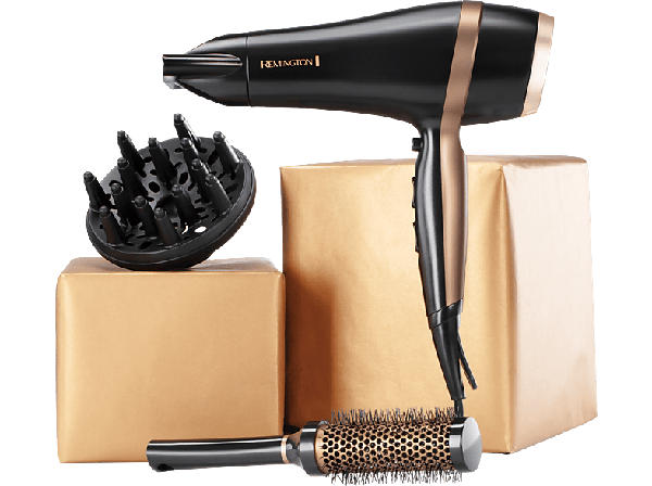 Remington D6960GP Salon Smooth Geschenkset Haarföhn Schwarz (2100 Watt)