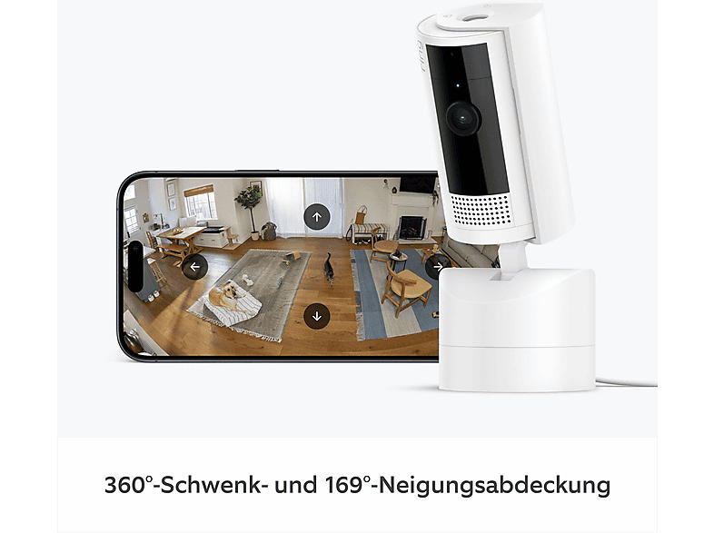 ring Pan-Tilt Indoor Kamera (Anzahl Kameras: 1, für Innen, Nachtsichtfunktion, Netzbetrieb, Weiß)