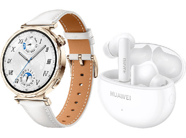 Huawei watch GT 5, 41mm, White Leather, inkl. True Wireless Kopfhörer Freebuds 5i; Smart Watch