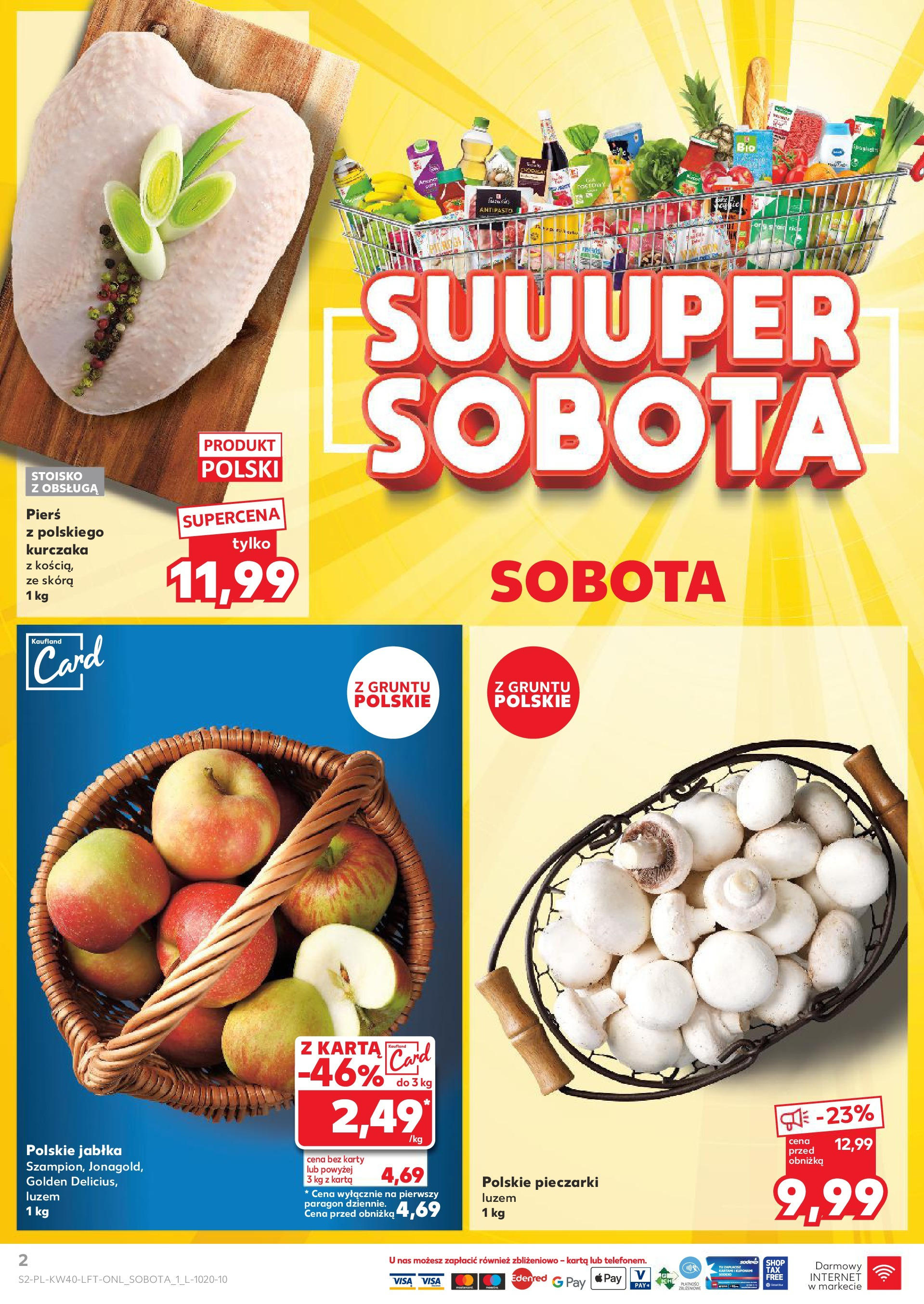 Kaufland gazetka od 03.10.2024 - od jutra PDF | Strona: 2 | Produkty: Karta, Pieczarki, Jabłka