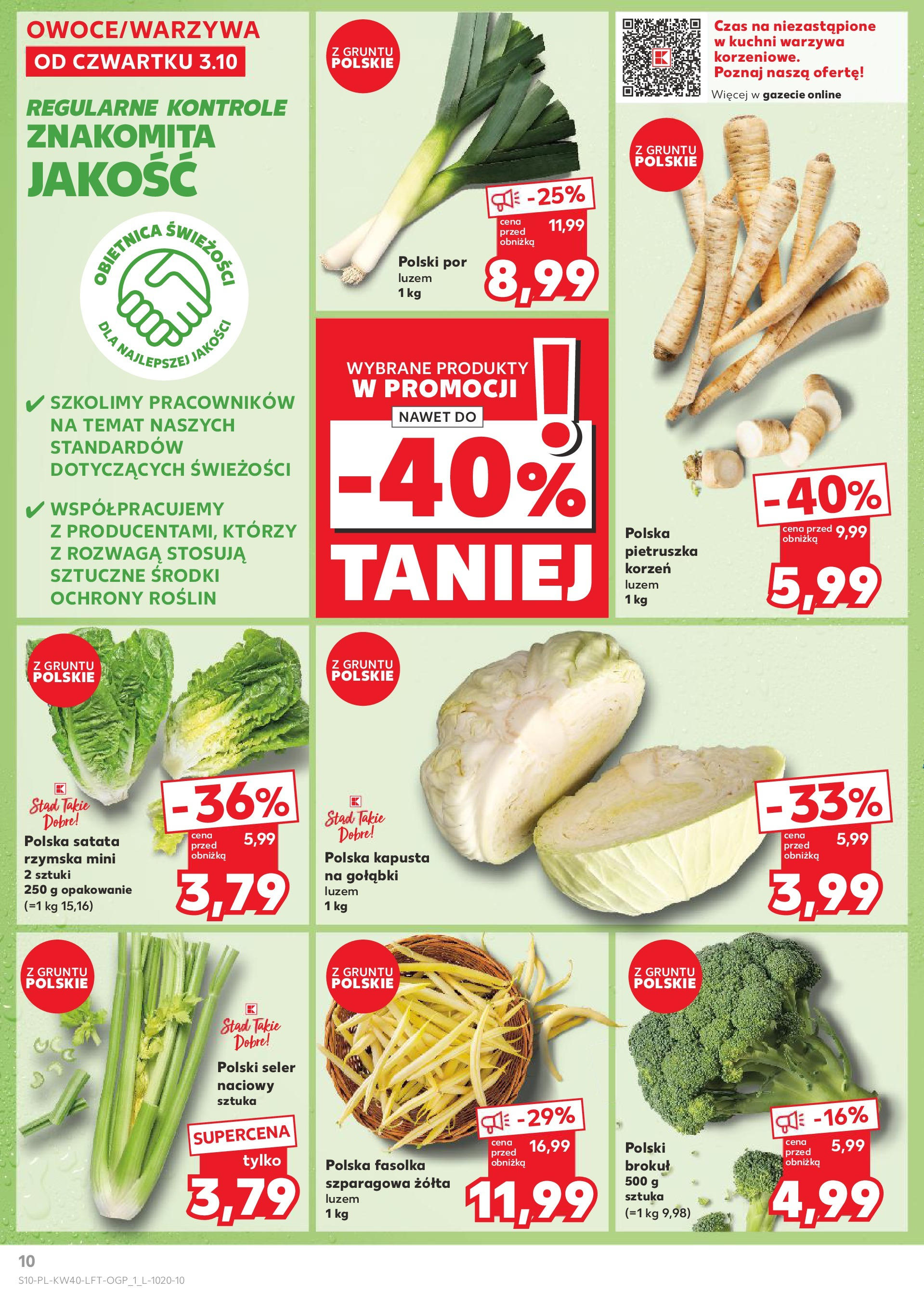 Kaufland gazetka od 03.10.2024 - od jutra PDF | Strona: 10 | Produkty: Kapusta, Brokuł, Por, Warzywa