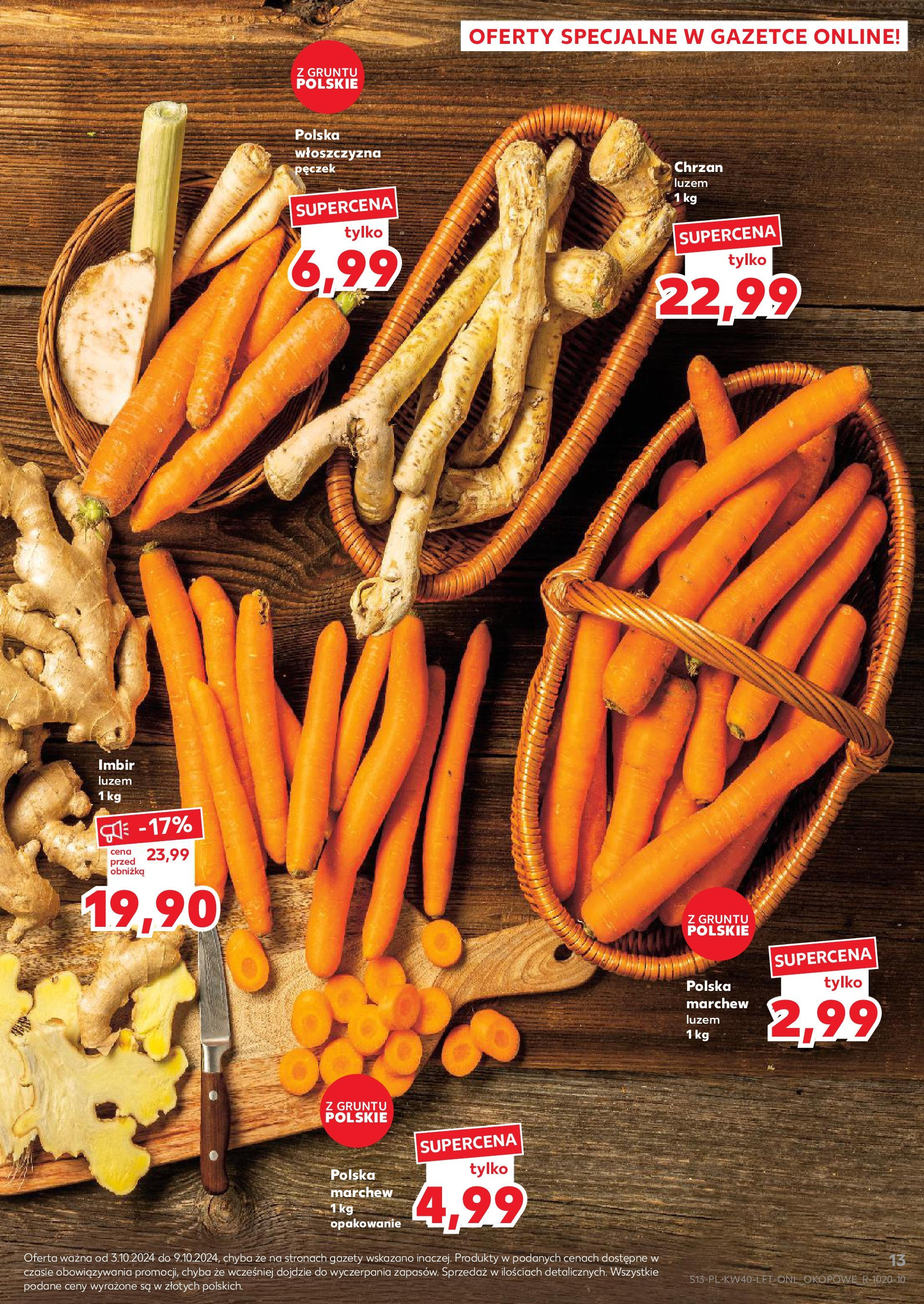 Kaufland gazetka od 03.10.2024 - od jutra PDF | Strona: 13 | Produkty: Imbir, Chrzan