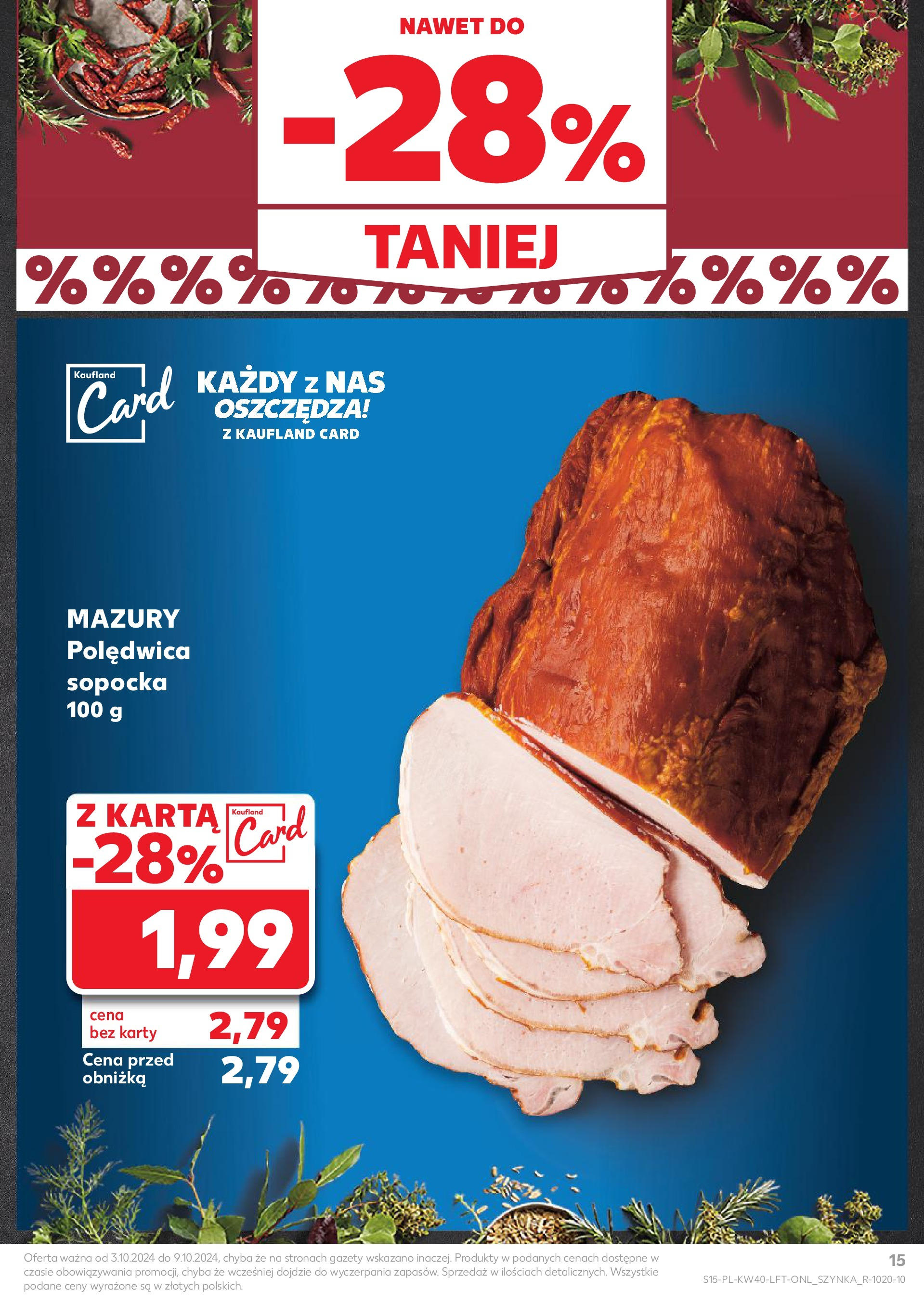 Kaufland gazetka od 03.10.2024 - od jutra PDF | Strona: 15 | Produkty: Karta