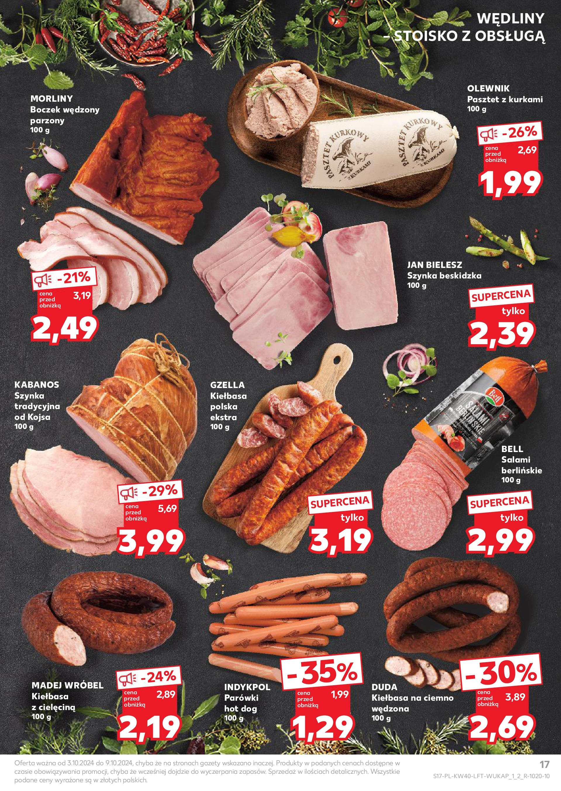 Kaufland gazetka od 03.10.2024 - od jutra PDF | Strona: 17 | Produkty: Bell, Szynka, Boczek, Wędliny