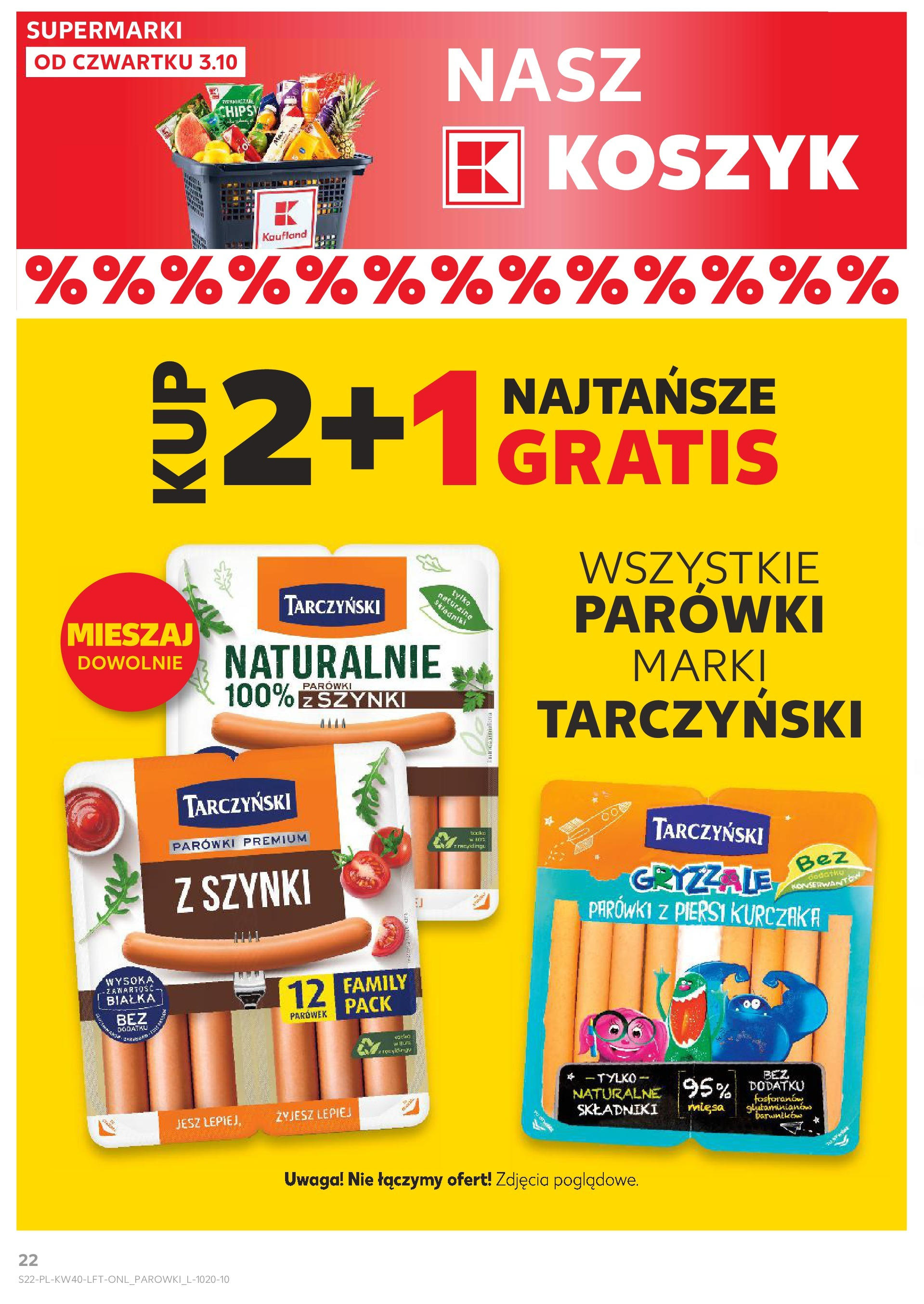 Kaufland gazetka od 03.10.2024 - od jutra PDF | Strona: 22 | Produkty: Piersi, Parówki, Parówki tarczyński