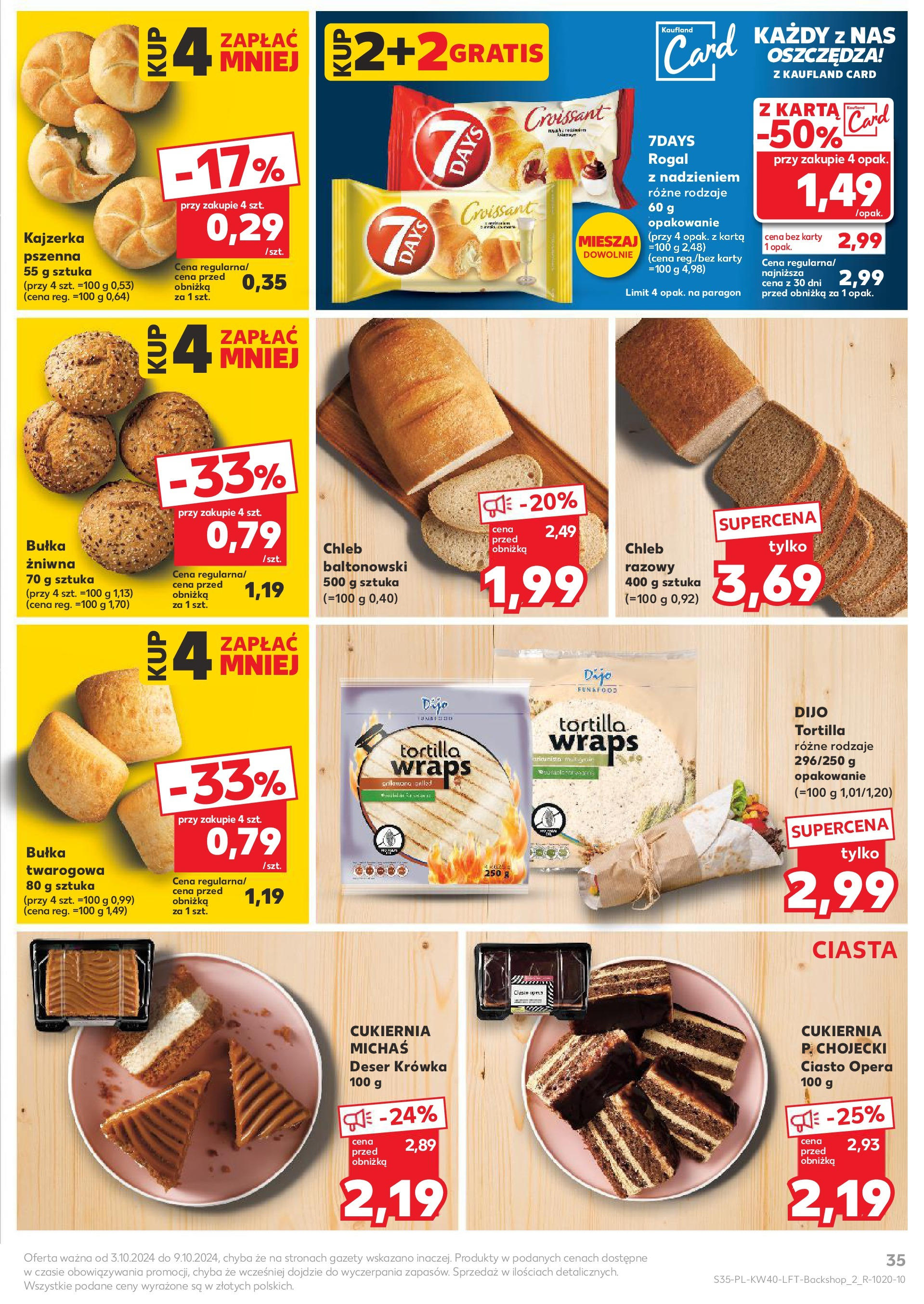 Kaufland gazetka od 03.10.2024 - od jutra PDF | Strona: 35 | Produkty: Ciasto, Krowka, Bułka, Chleb