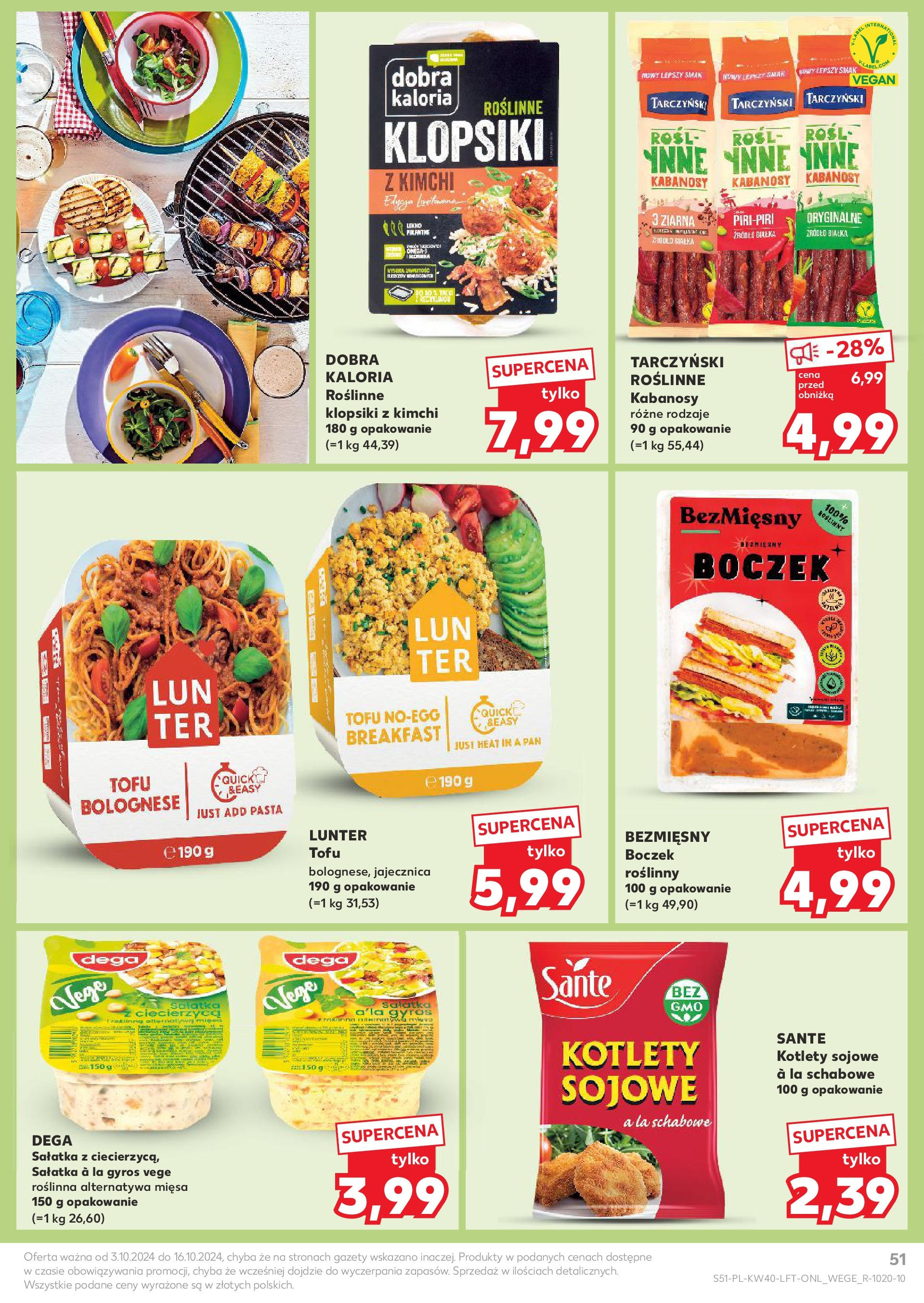 Kaufland gazetka od 03.10.2024 - od jutra PDF | Strona: 51 | Produkty: Kimchi, Kabanosy, Klopsiki, Tofu