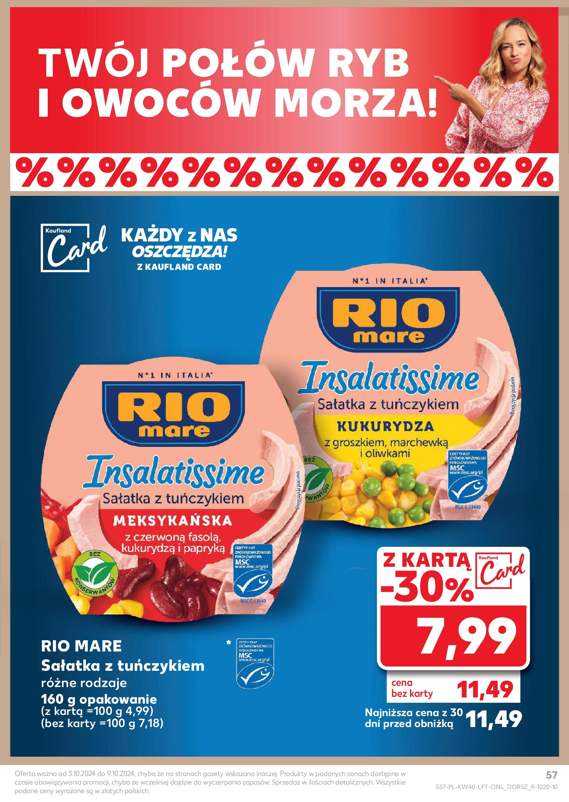 Kaufland gazetka od 03.10.2024 - od jutra PDF | Strona: 57 | Produkty: Karta, Sałatka z tuńczykiem, Marchewka, Sałatka