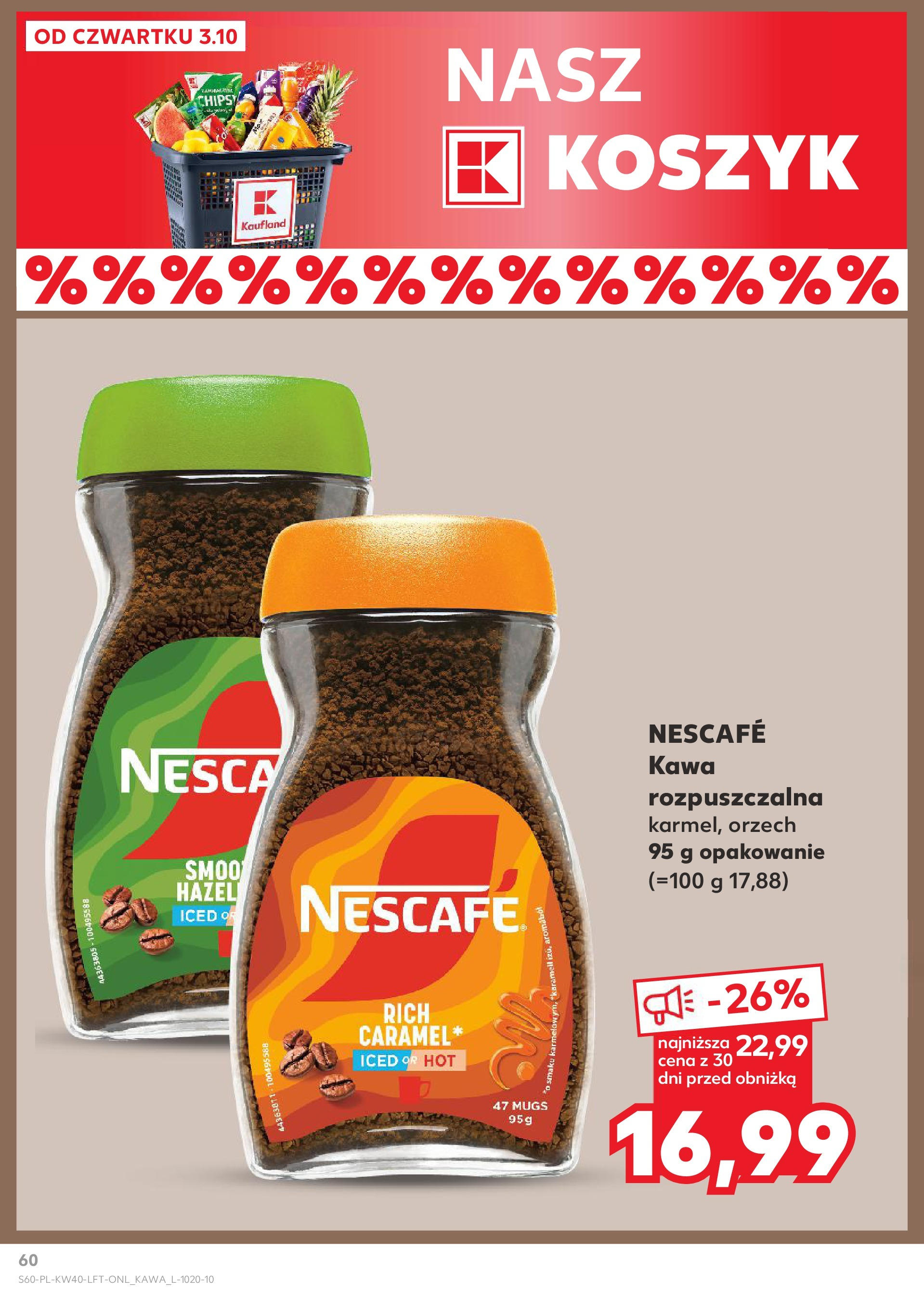 Kaufland gazetka od 03.10.2024 - od jutra PDF | Strona: 60 | Produkty: Nescafe, Kawa rozpuszczalna, Kawa