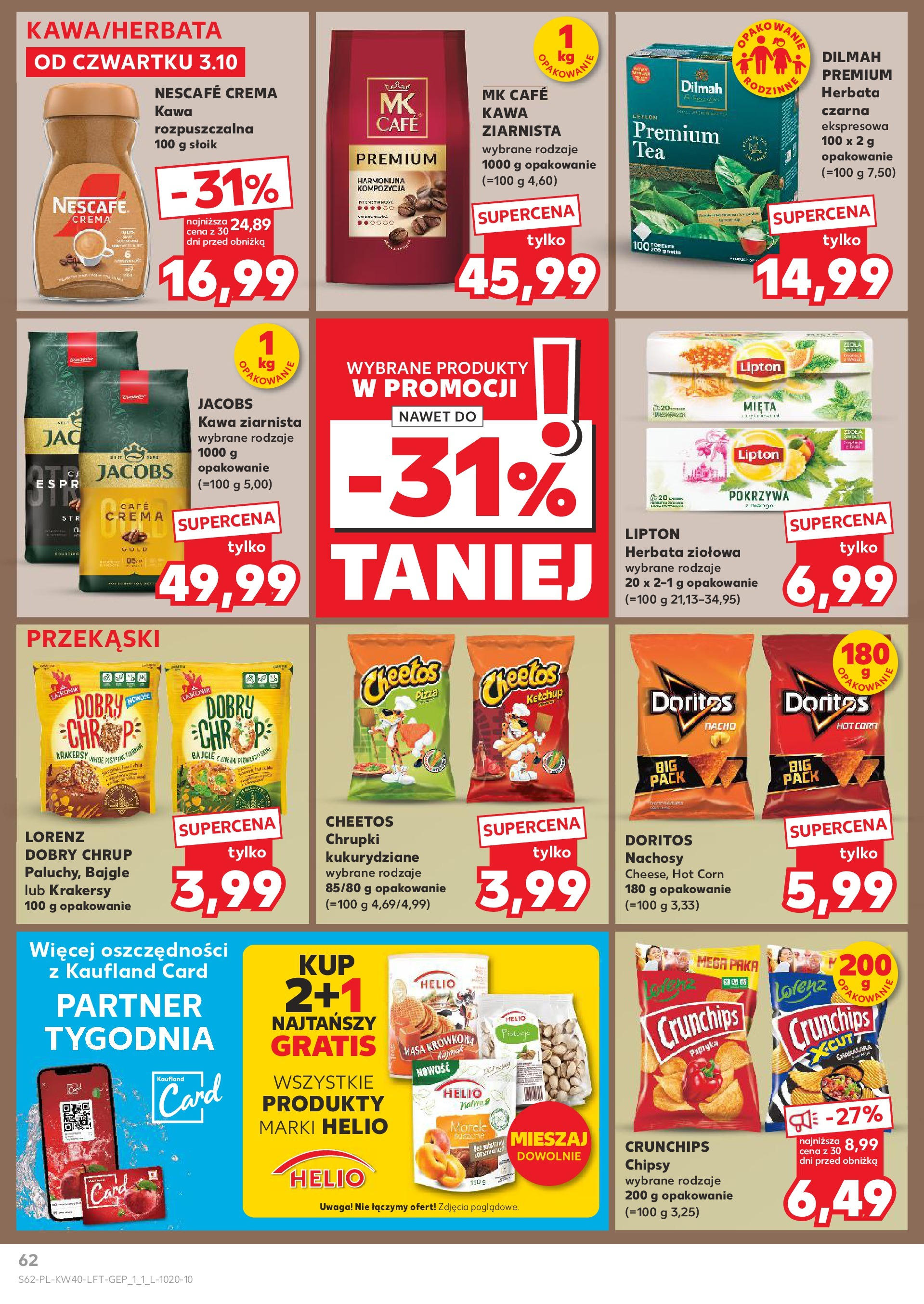 Kaufland gazetka od 03.10.2024 - od jutra PDF | Strona: 62 | Produkty: Nescafe, Papryka, Mięta, Morele