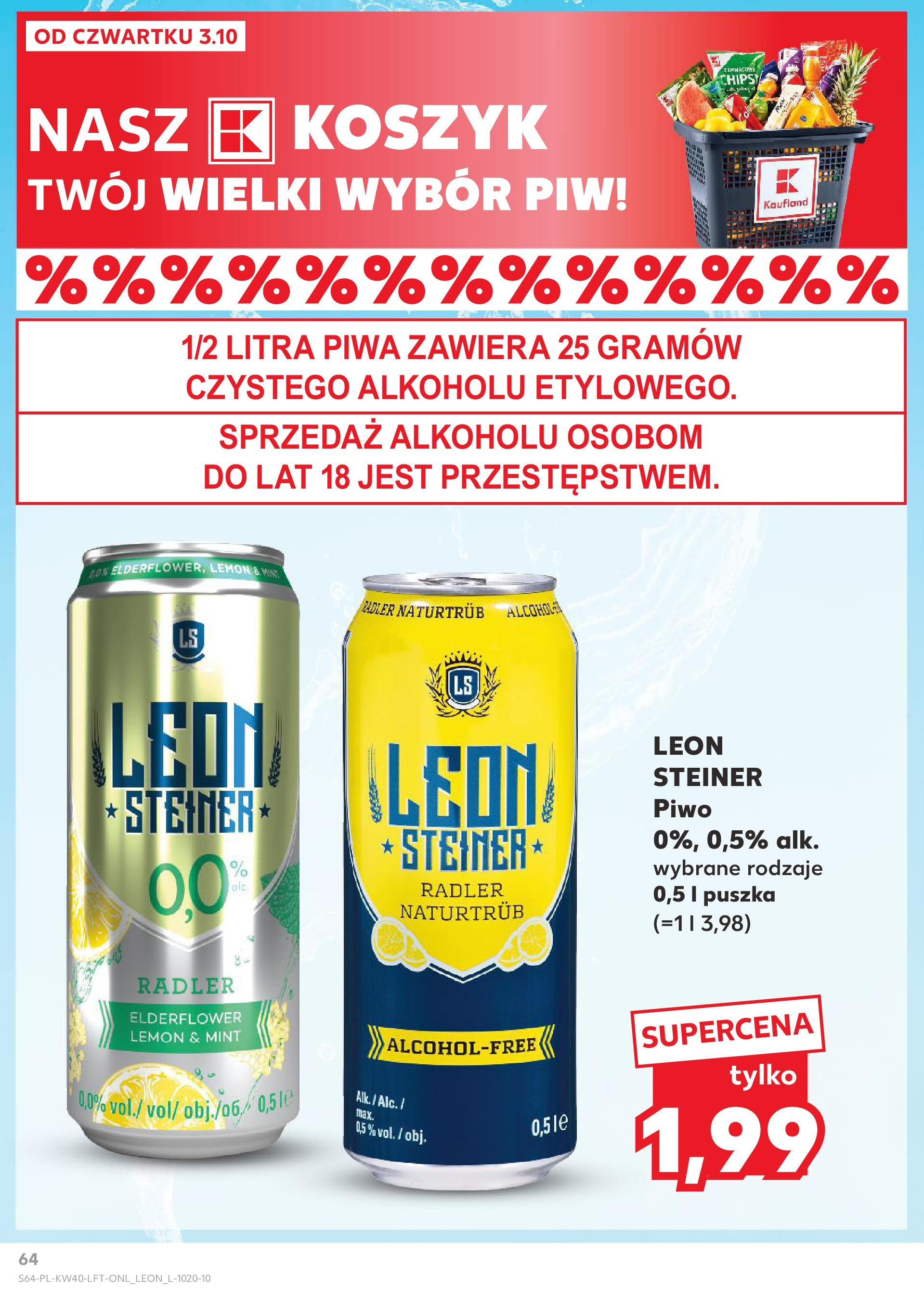 Kaufland gazetka od 03.10.2024 - od jutra PDF | Strona: 64 | Produkty: Chipsy, Piwo