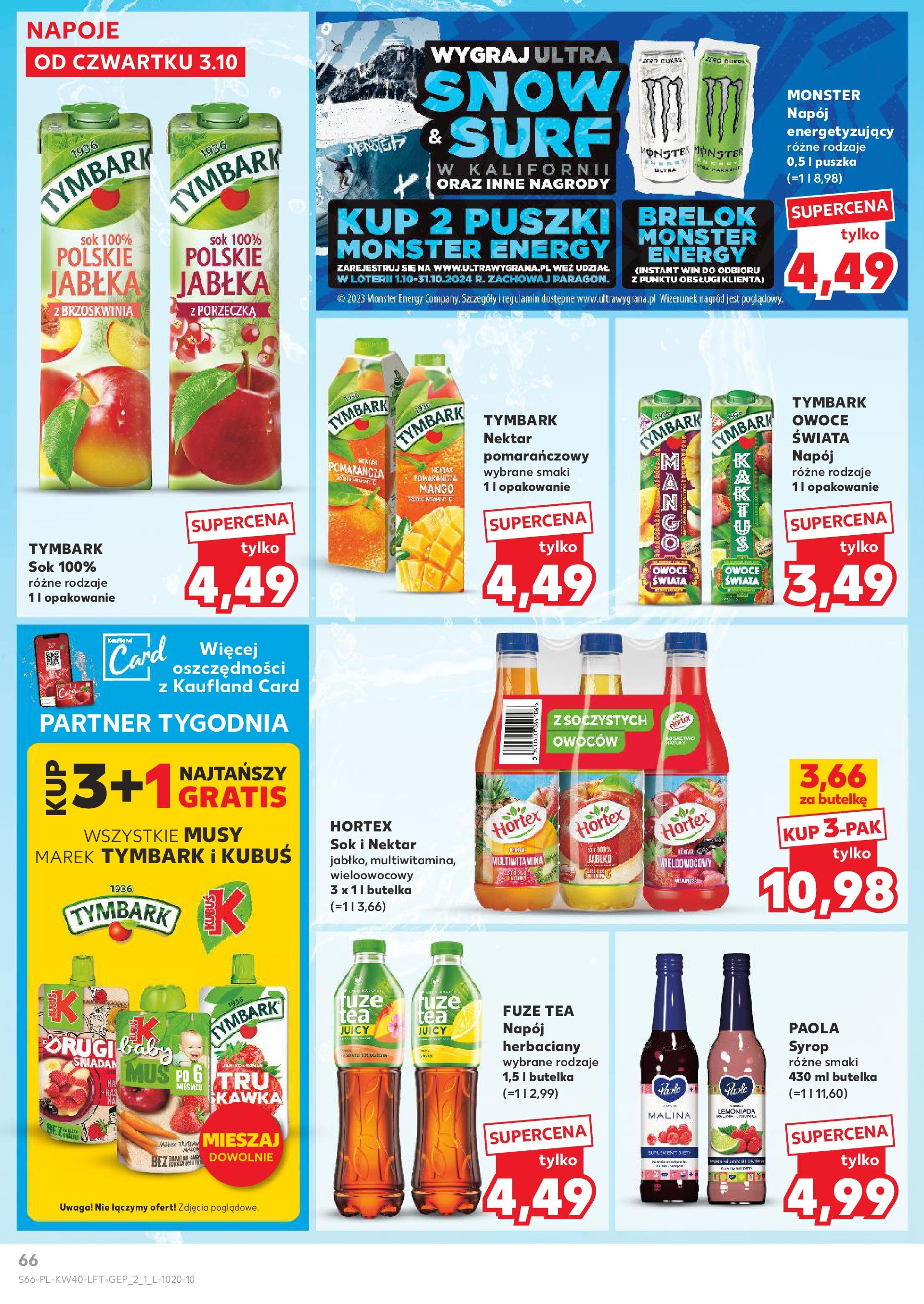 Kaufland gazetka od 03.10.2024 - od jutra PDF | Strona: 66 | Produkty: Mango, Brzoskwinia, Syrop, Napoje