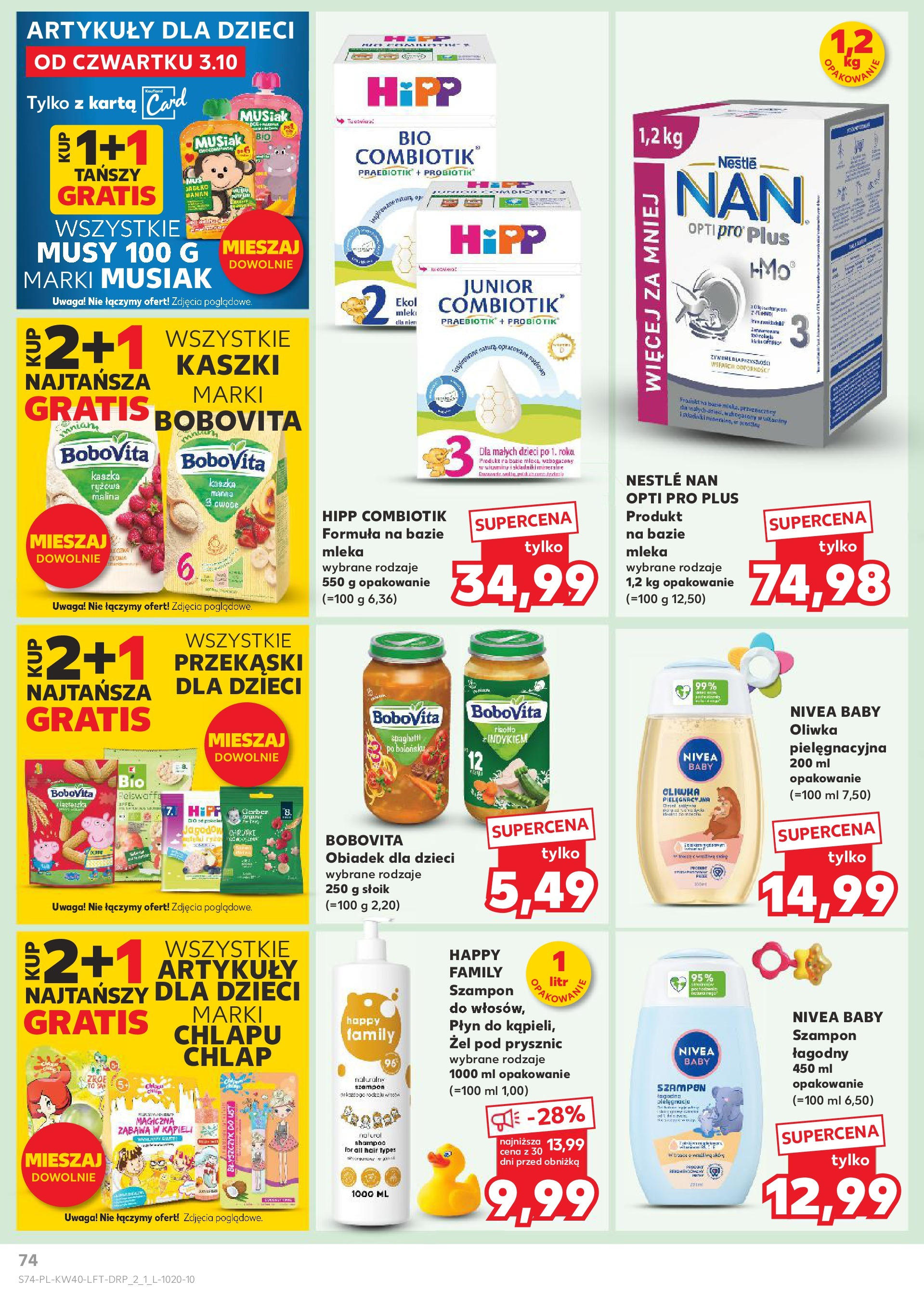 Kaufland gazetka od 03.10.2024 - od jutra PDF | Strona: 74 | Produkty: Karta, Mleka, Prysznic, Błyszczyk