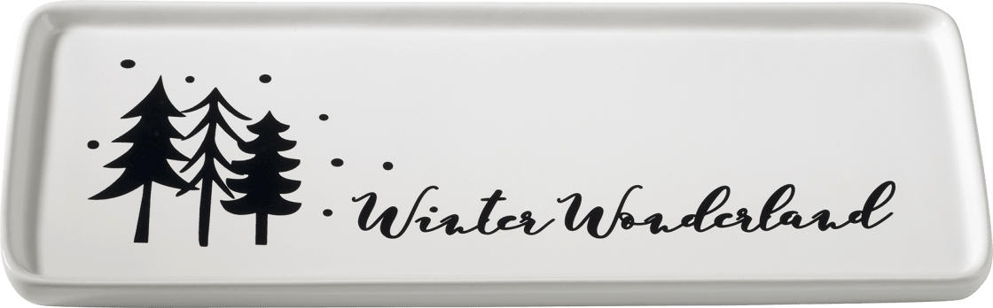 Dekorieren & Einrichten Keramikteller mit schwarzem Druck "Winter Wonderland", länglich