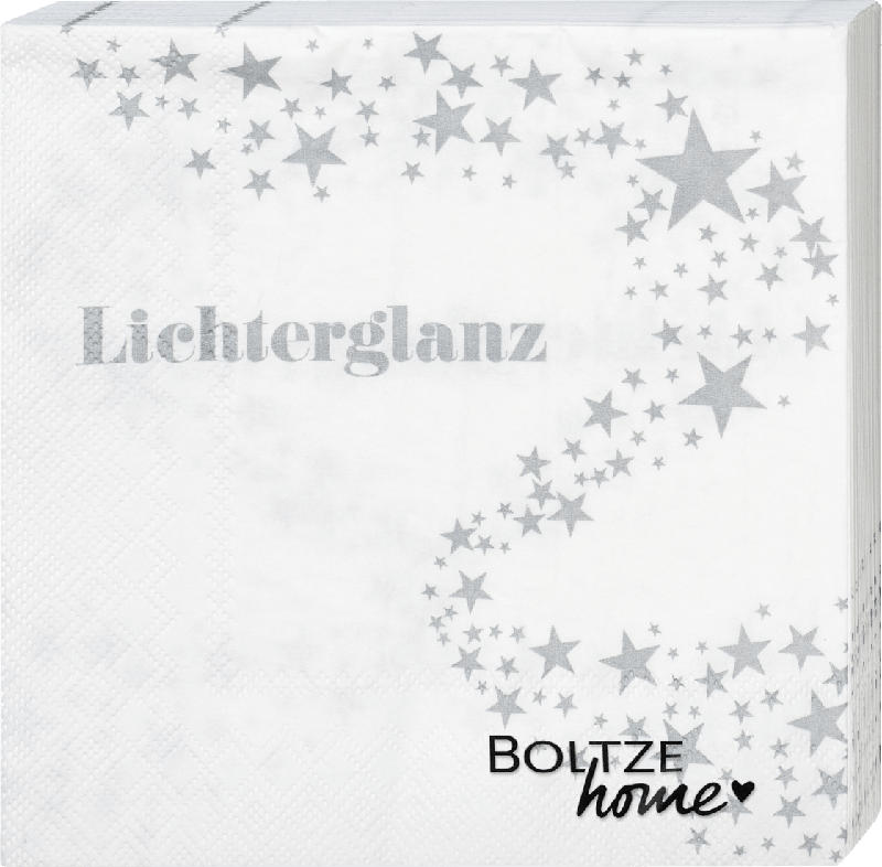 BOLTZE Servietten "Lichterglanz", weiß (33x33 cm)