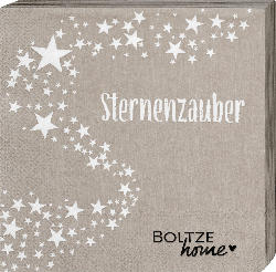 BOLTZE Servietten "Sternenzauber", grau (33x33 cm)