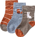 dm-drogerie markt ALANA Socken mit Ringeln + Tier-Motiv, braun + blau, Gr. 19/22 - bis 31.10.2024