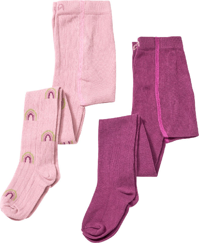 ALANA Strumpfhosen mit Ripp-Struktur & Regenbogen-Muster, rosa + lila, Gr. 110/116