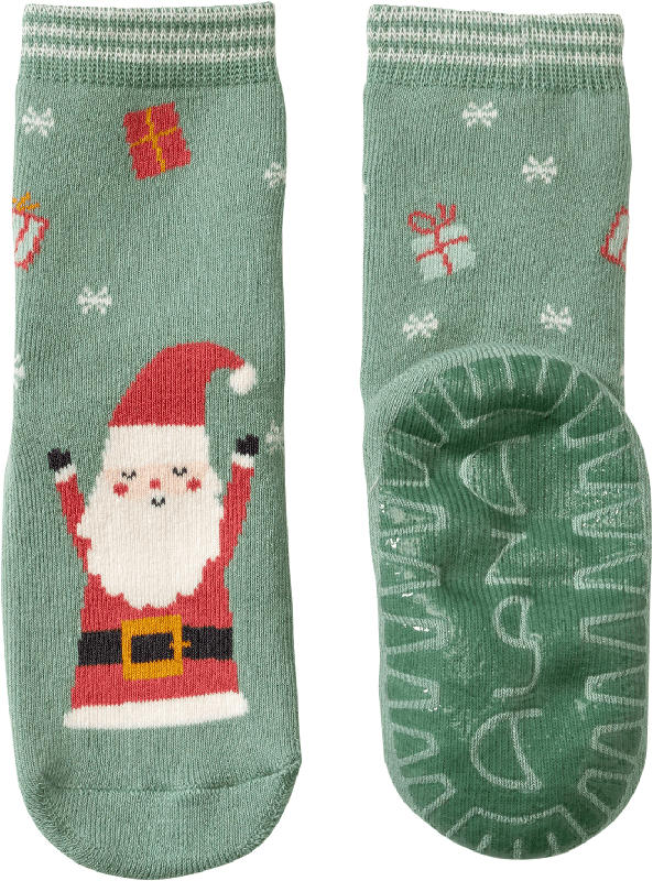 ALANA Stoppersocken mit Weihnachtsmann-Motiv, grün, Gr. 23/24