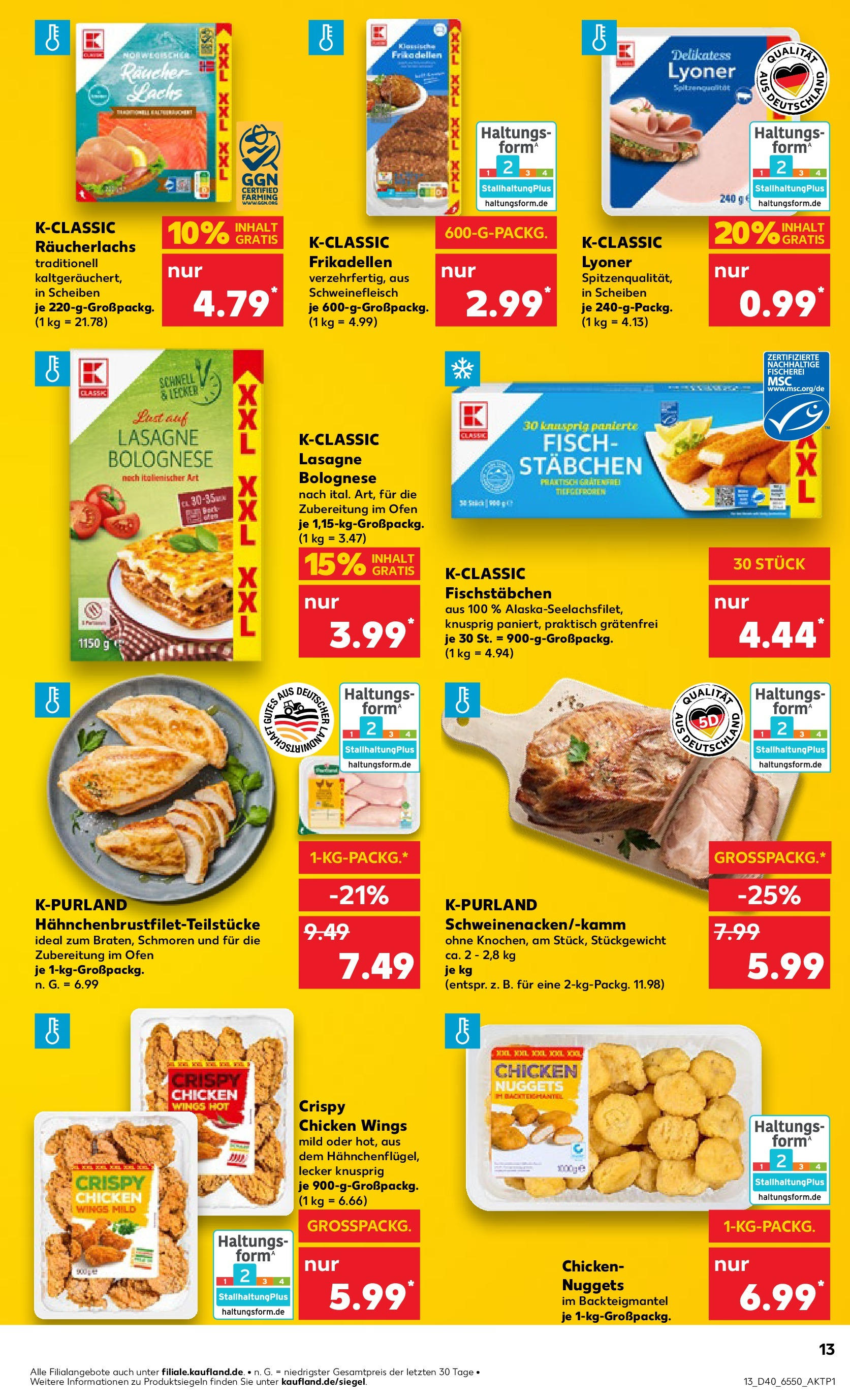 Kaufland - Kiel (ab 04.10.2024) » Angebote Online zum Blättern | Seite: 13 | Produkte: Ofen, Fisch, Räucherlachs, Fischstabchen