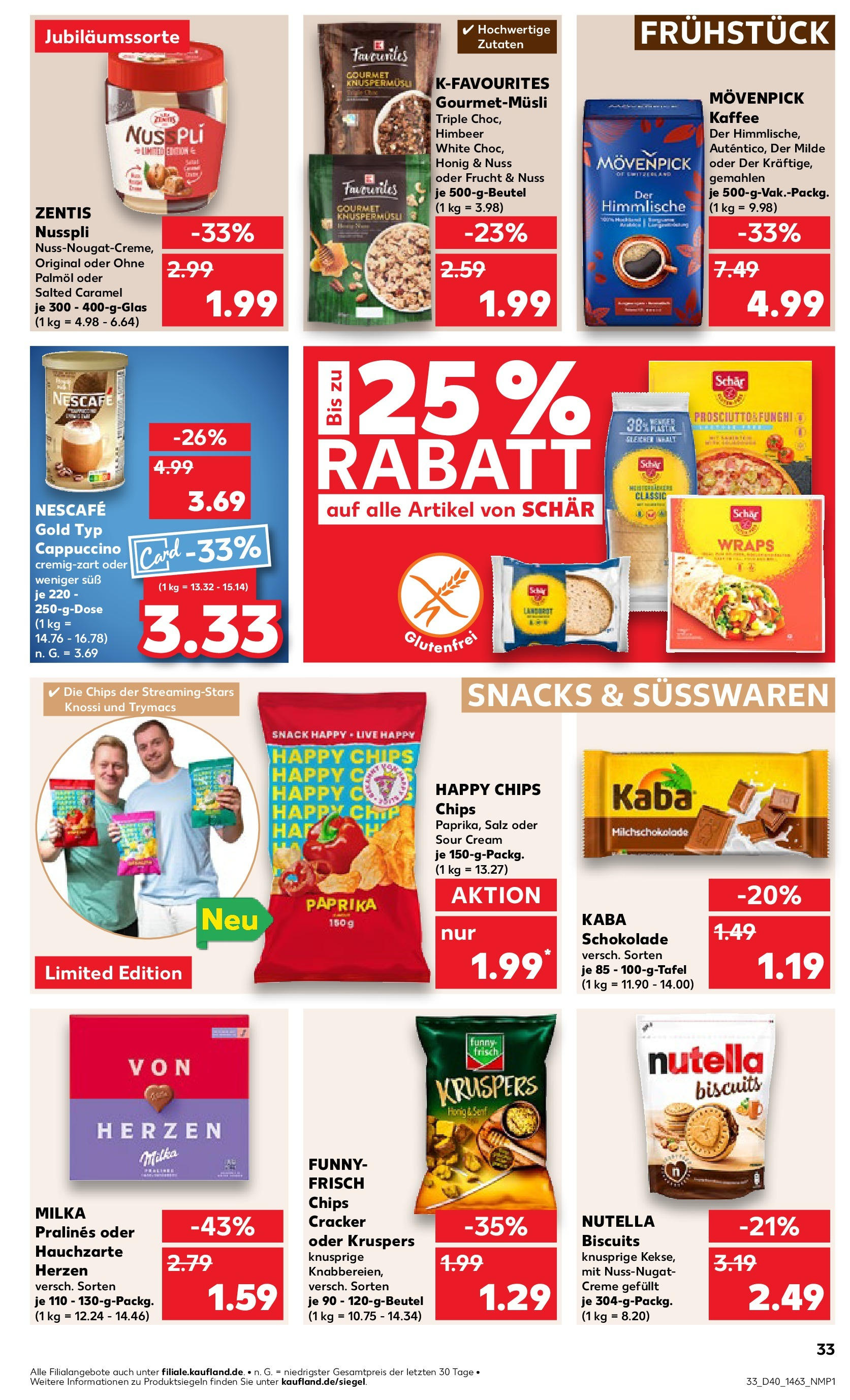 Kaufland Prospekt 	 (ab 04.10.2024) » Angebote Online zum Blättern | Seite: 33 | Produkte: Nescafe, Kaffee, Funny frisch, Chips