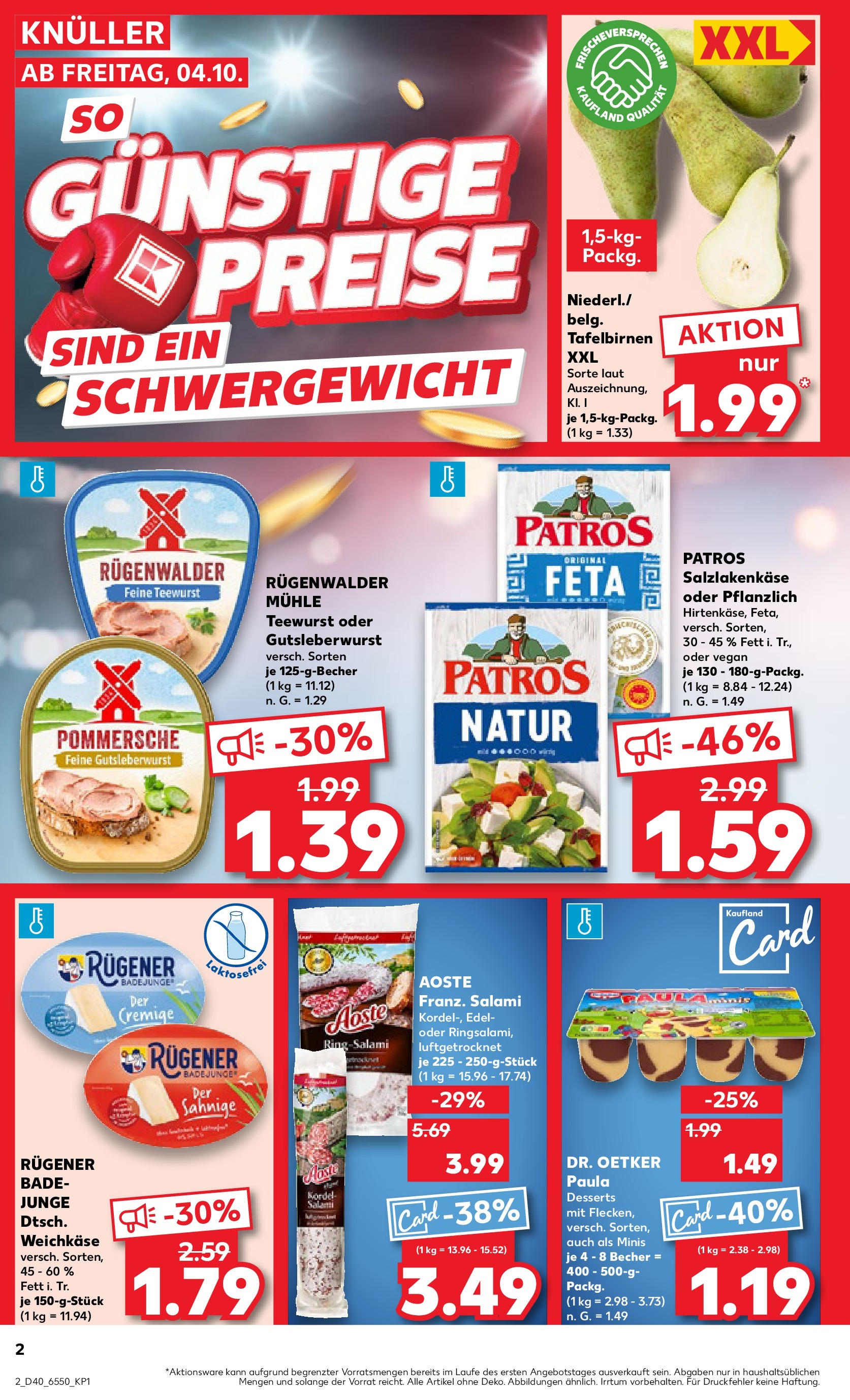 Kaufland - Kiel (ab 04.10.2024) » Angebote Online zum Blättern | Seite: 2 | Produkte: Mühle, Feta, Patros, Salami