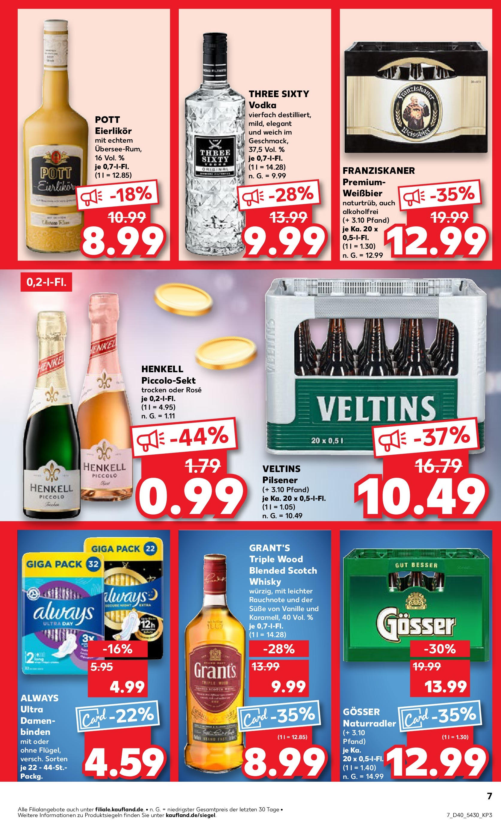 Kaufland - München (ab 04.10.2024) » Angebote Online zum Blättern | Seite: 7 | Produkte: Whisky, Franziskaner, Weißbier, Veltins