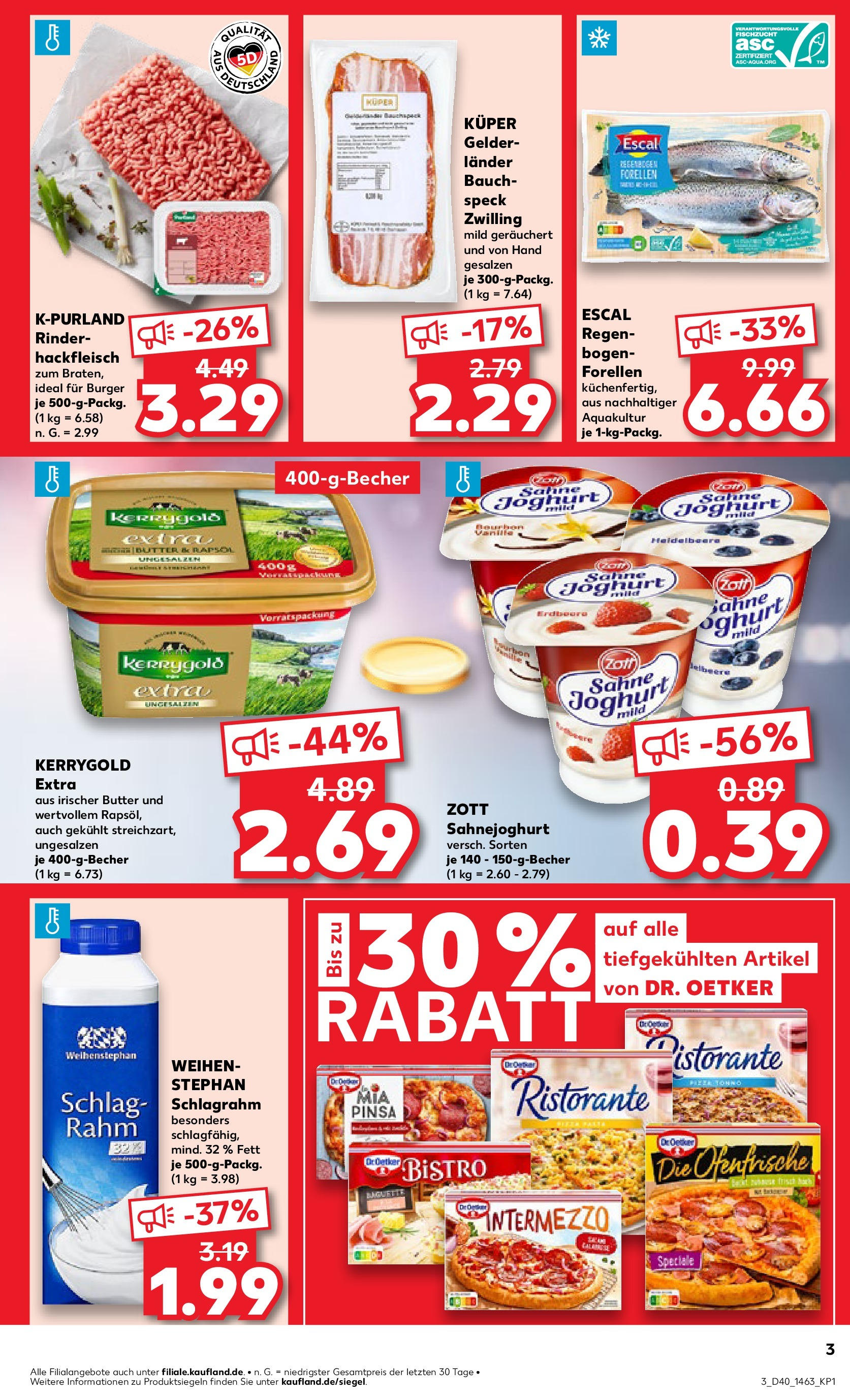 Kaufland - München (ab 04.10.2024) » Angebote Online zum Blättern | Seite: 3 | Produkte: Butter, Joghurt, Burger, Sahne