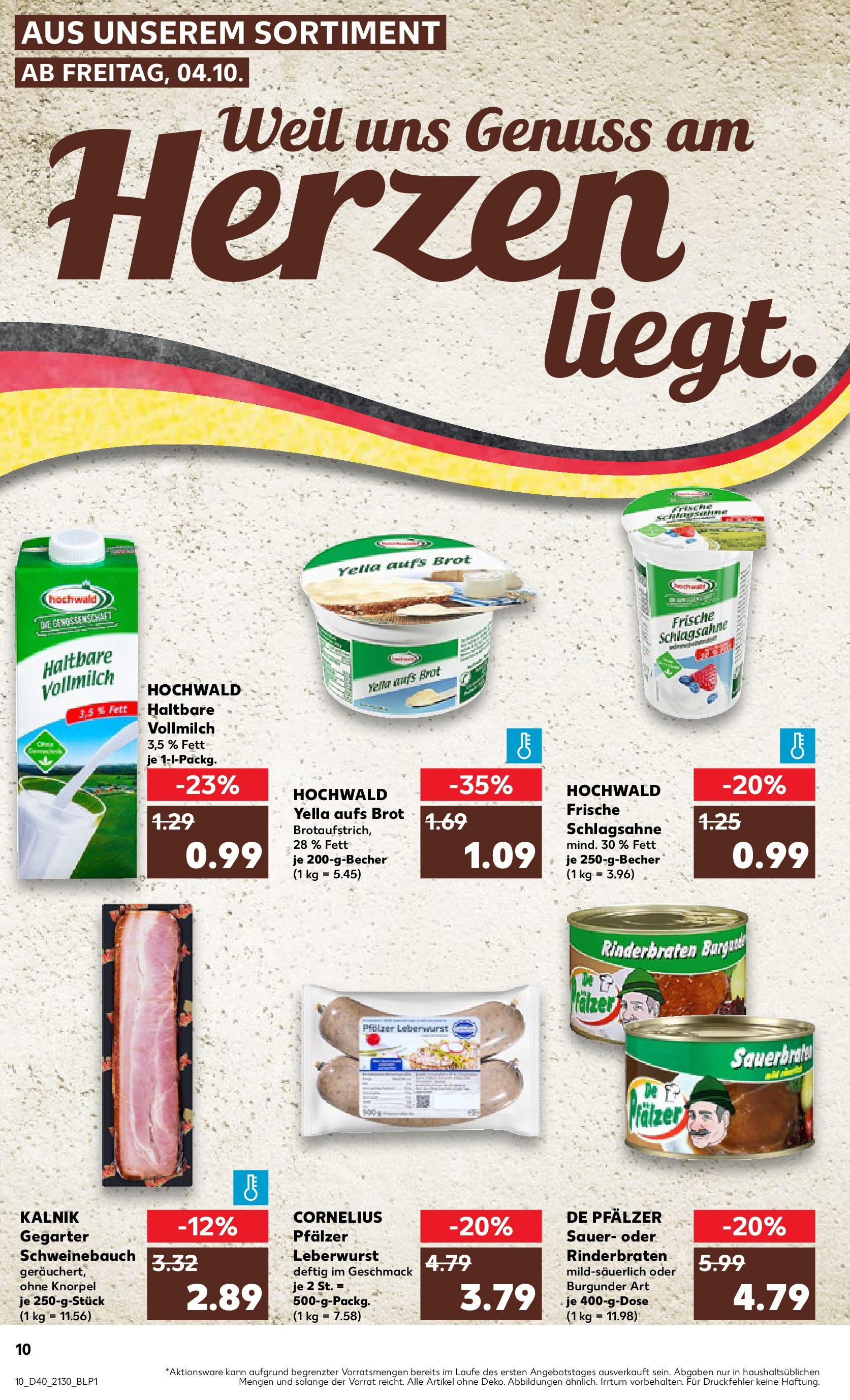 Kaufland Prospekt 	 (ab 04.10.2024) » Angebote Online zum Blättern | Seite: 10 | Produkte: Milch, Butter, Mandarinen, Knoblauch