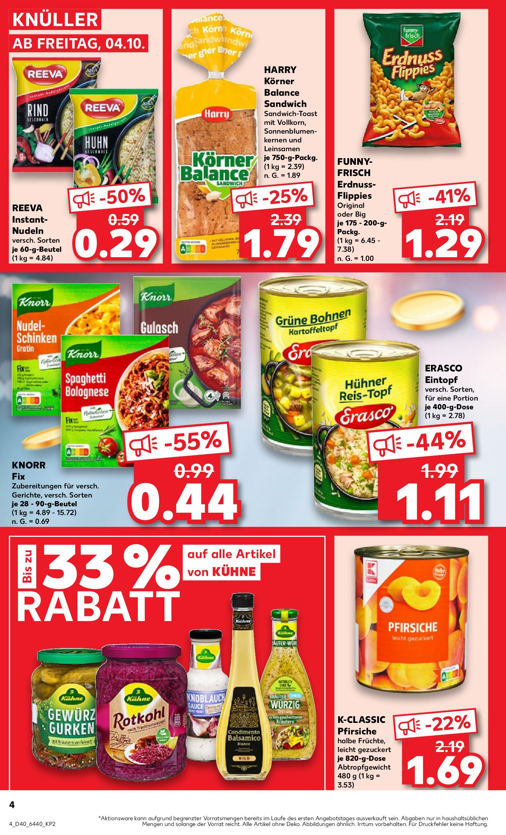 Kaufland - Speyer (ab 04.10.2024) » Angebote Online zum Blättern | Seite: 4 | Produkte: Rotkohl, Gulasch, Knoblauch, Nudeln