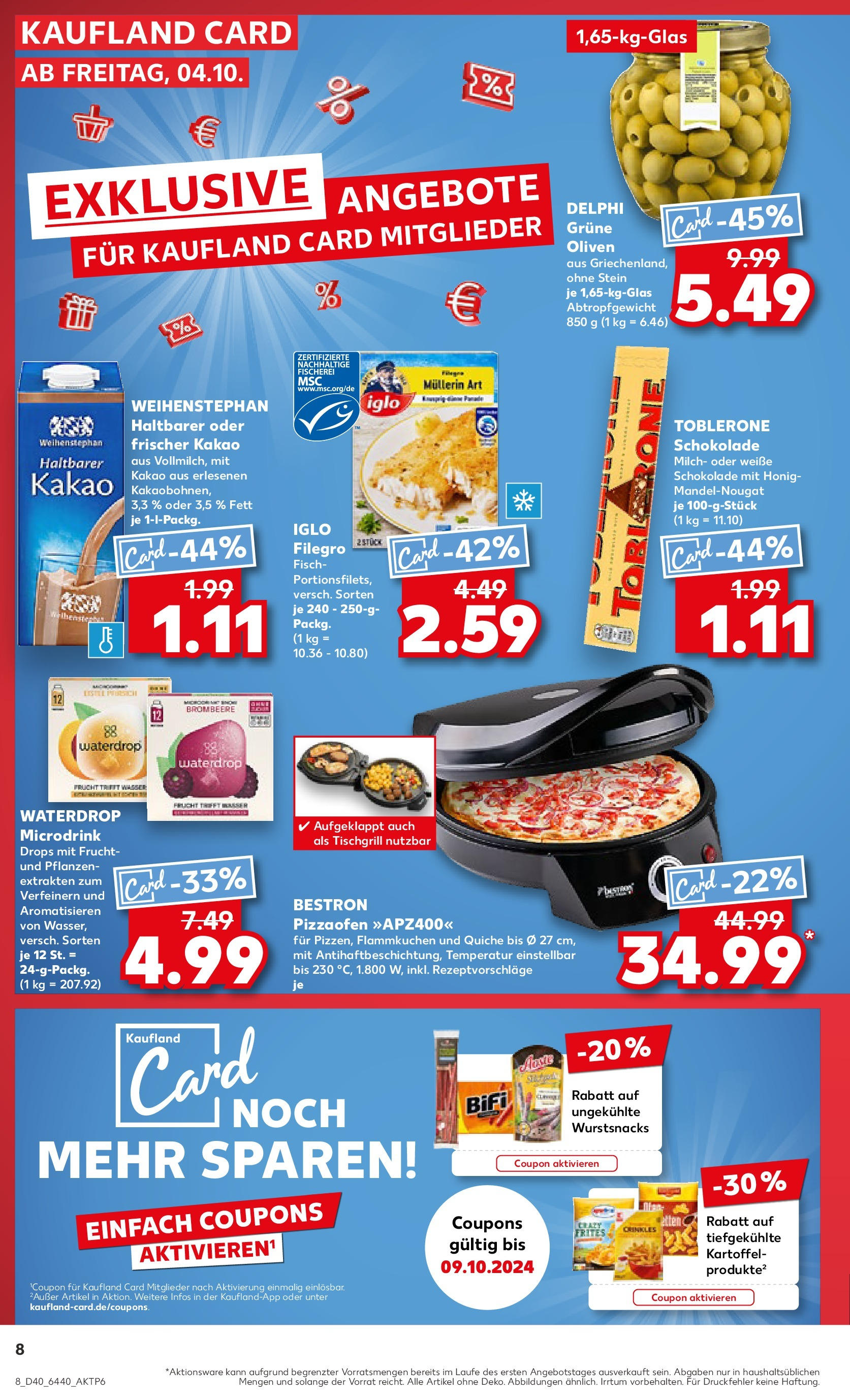 Kaufland - Speyer (ab 04.10.2024) » Angebote Online zum Blättern | Seite: 8 | Produkte: Milch, Iglo, Bifi, Fisch