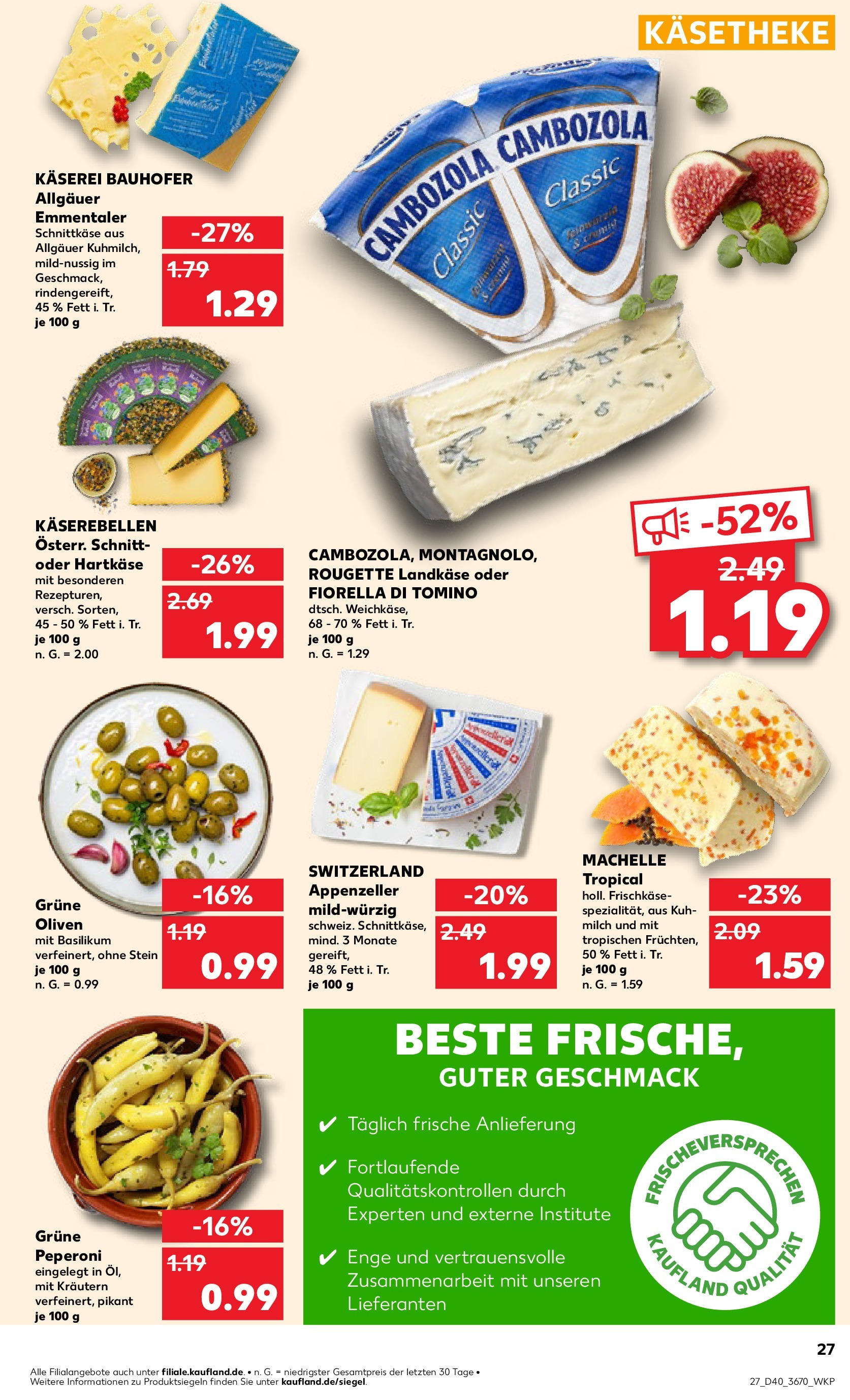 Kaufland - Speyer (ab 04.10.2024) » Angebote Online zum Blättern | Seite: 27 | Produkte: Milch, Frischkase