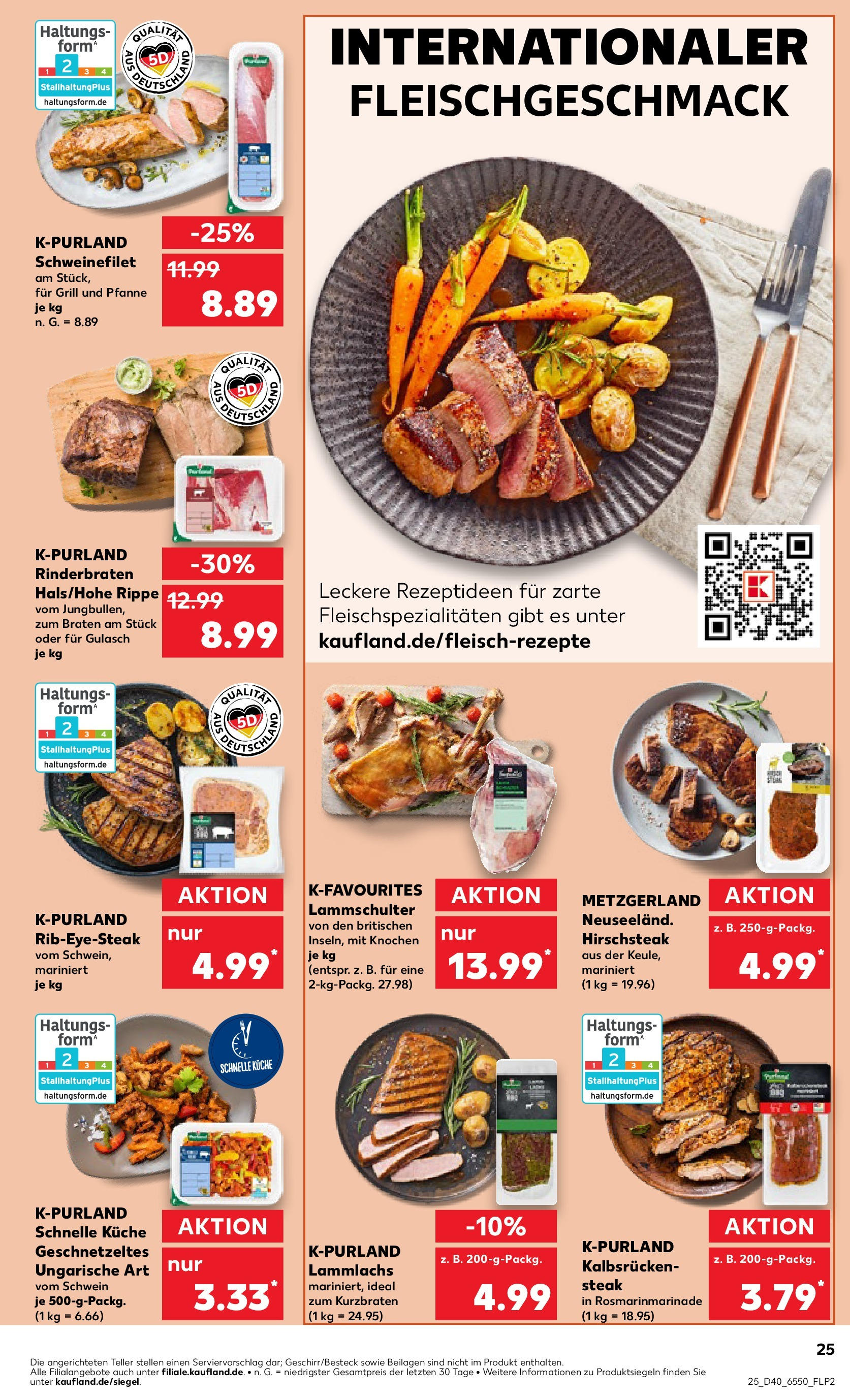 Kaufland - Kiel (ab 04.10.2024) » Angebote Online zum Blättern | Seite: 25 | Produkte: Rinderbraten, Küche, Steak