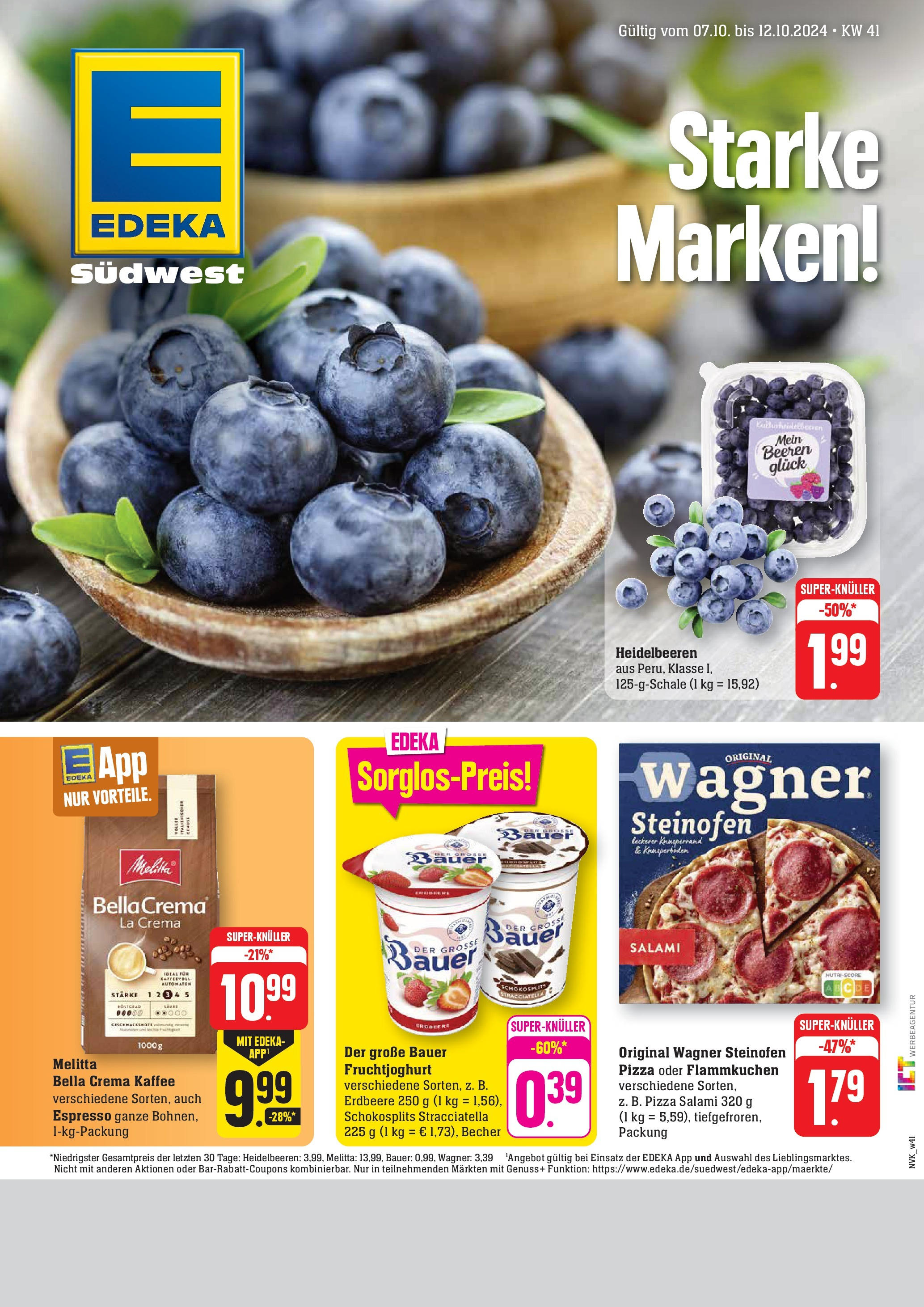 EDEKA Prospekt ab 07.10.2024 Tübingen, Nonnengasse 14 Online