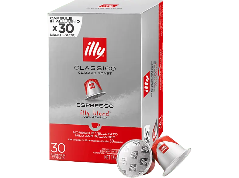 Illy 25205 Classico maxI (30 Stück Kapseln, Kompatibles System: Nespresso); Kaffeekapsel