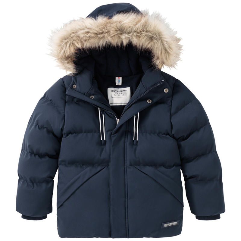 Jungen Steppjacke mit abnehmbarem Fellimitat