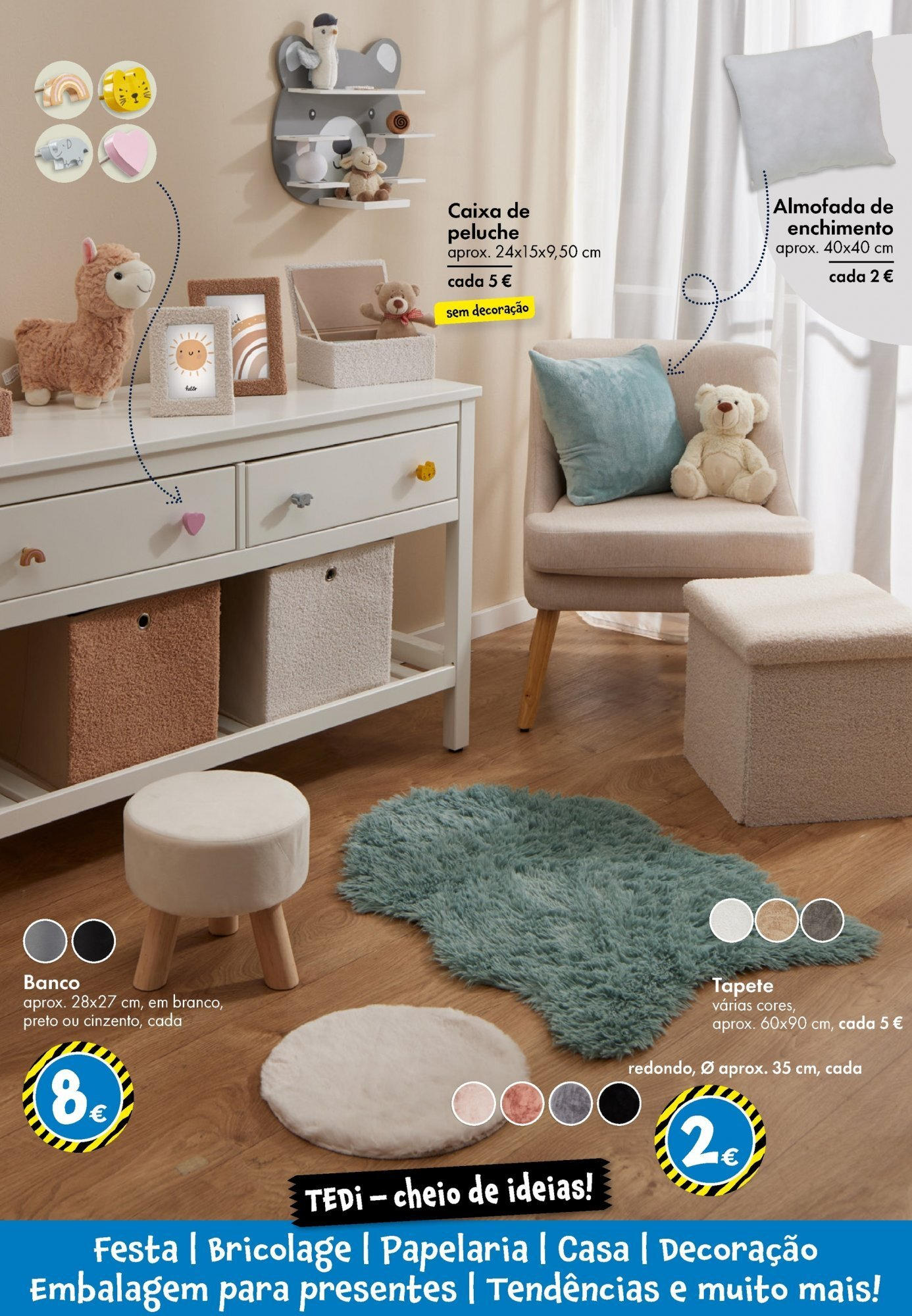 TEDi folheto » de 04/10/2024 - 11/10/2024 | Página: 3 | Produtos: Banco, Almofada, Caixa, Tapete