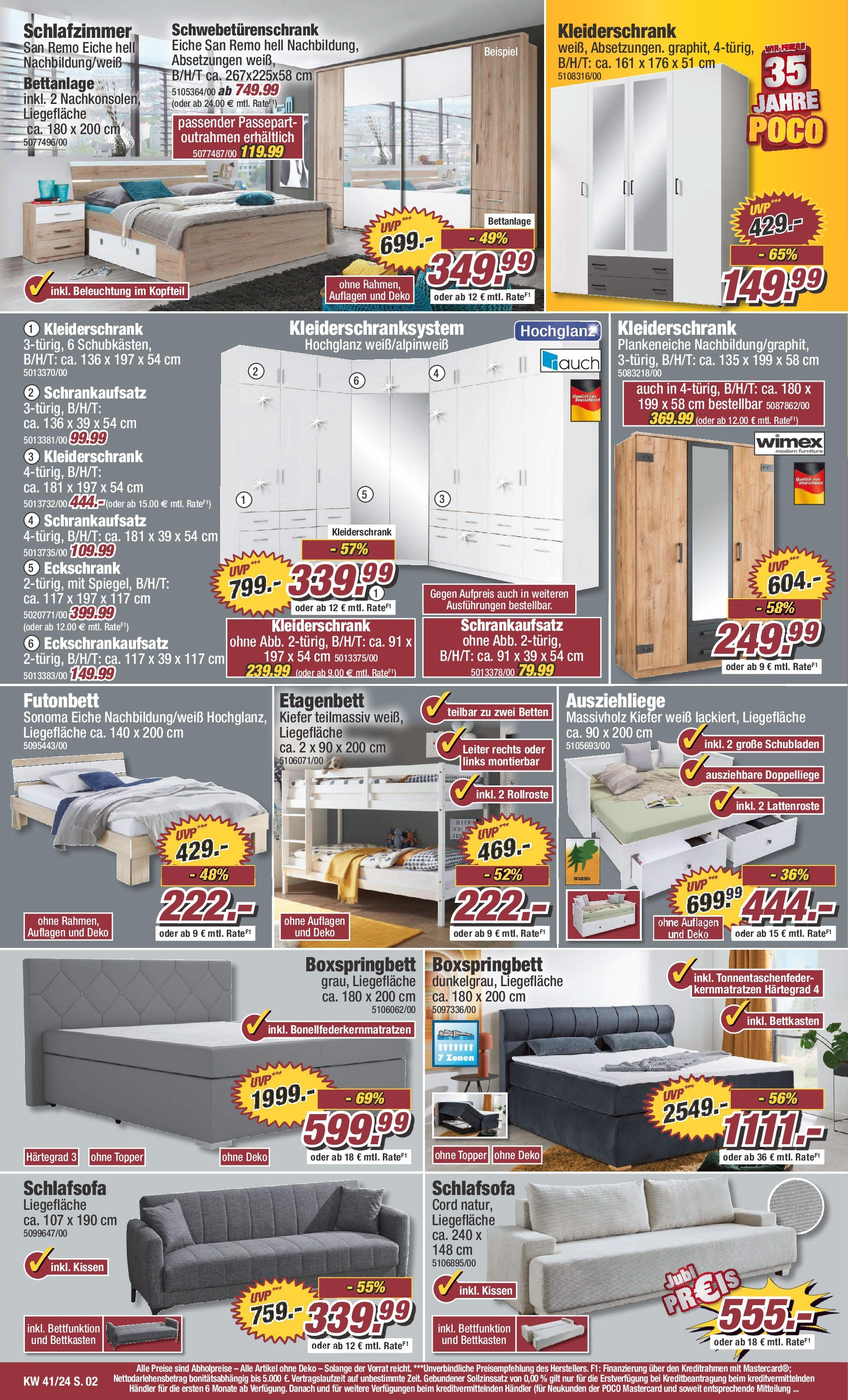 Poco Prospekt Hannover, Davenstedter Straße 78a (ab 05.10.2024) zum Blättern | Seite: 2 | Produkte: Kissen, Schwebetürenschrank, Boxspringbett, Modem