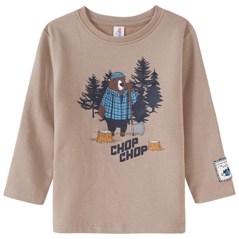 Jungen Langarmshirt mit Bär-Print