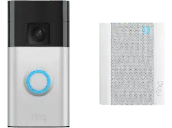ring Battery Video Doorbell Satin Nickel + Chime (2nd Gen) Intelligente Türklingel