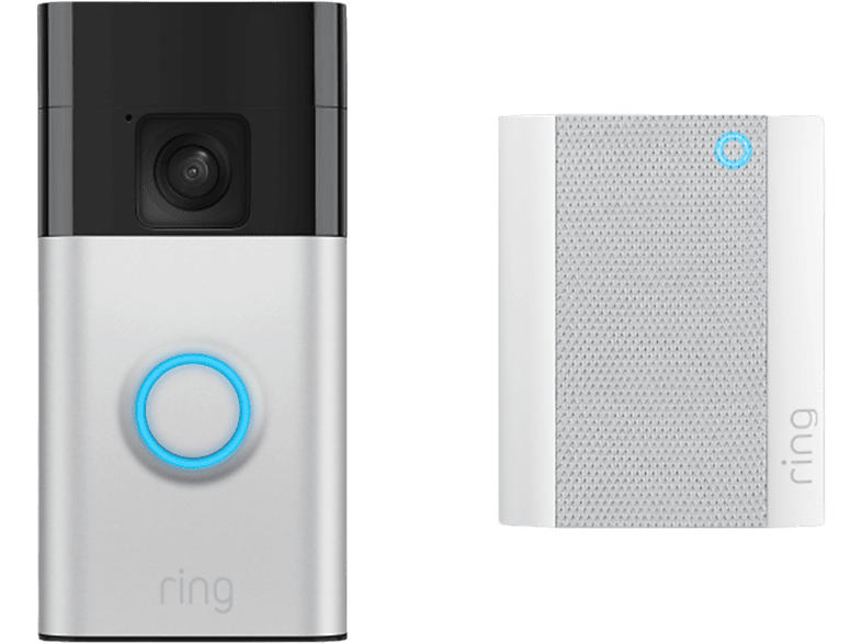 ring Battery Video Doorbell Satin Nickel + Chime (2nd Gen) Intelligente Türklingel