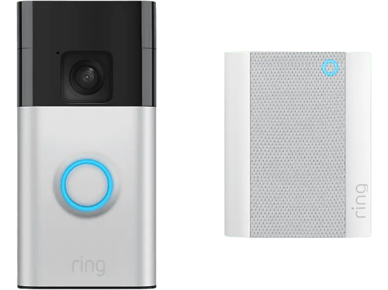 ring Battery Video Doorbell Satin Nickel + Chime (2nd Gen) Intelligente Türklingel