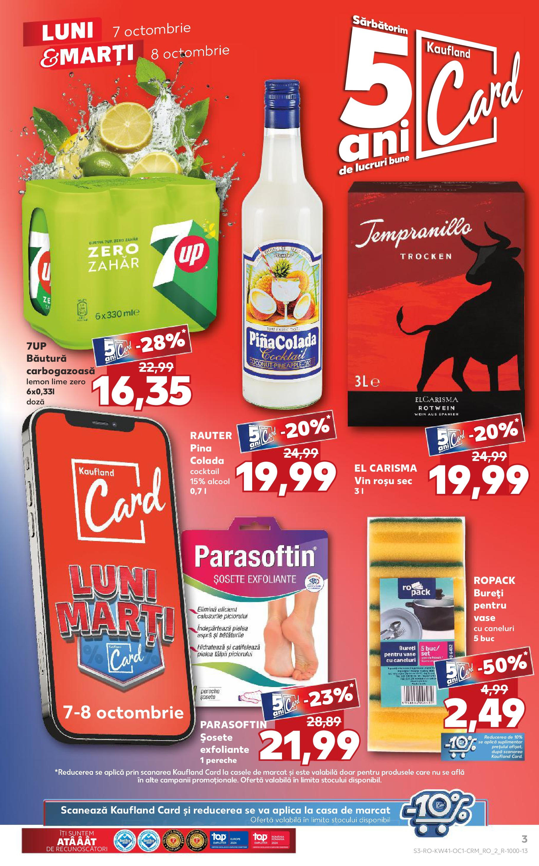 Kaufland - Craiova 07.10.2024 - Revista si Oferta | Pagină: 3 | Produse: Vin, Cocktail, Șosete, Zahăr