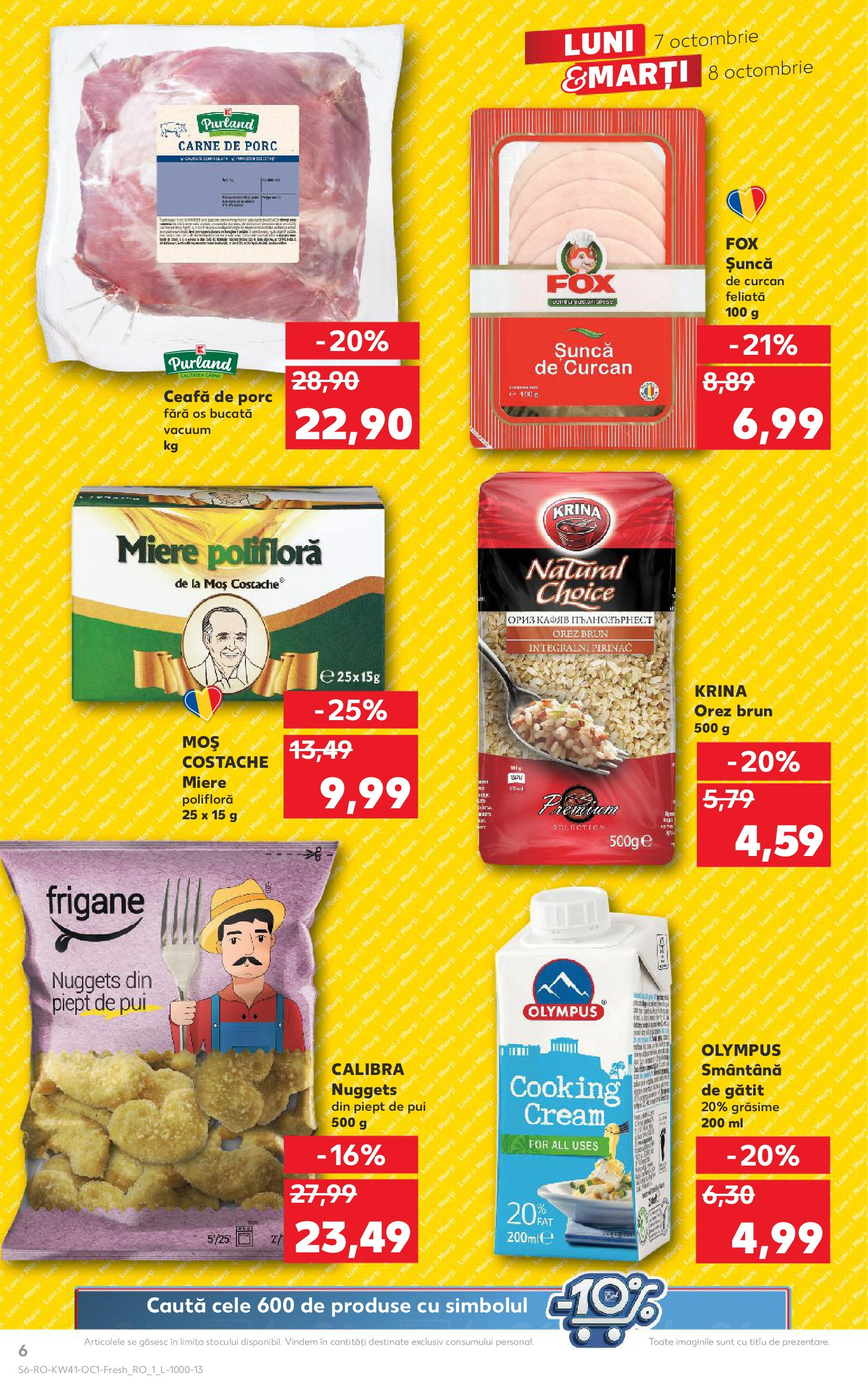 Kaufland - Craiova 07.10.2024 - Revista si Oferta | Pagină: 6 | Produse: Miere polifloră, Unt, Șuncă, Orez