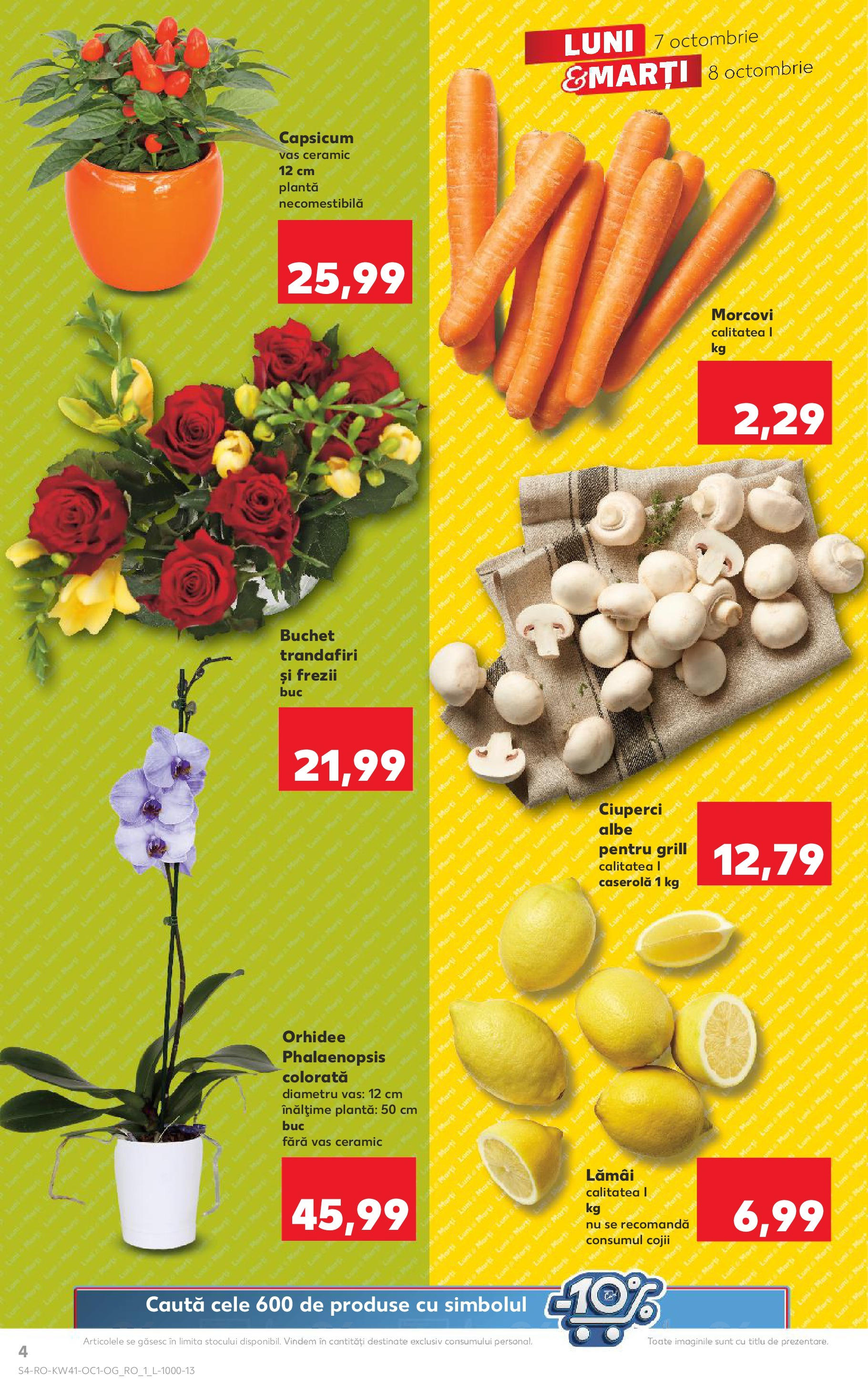 Kaufland - Craiova 07.10.2024 - Revista si Oferta | Pagină: 4 | Produse: Grill, Orhidee, Ciuperci, Morcovi