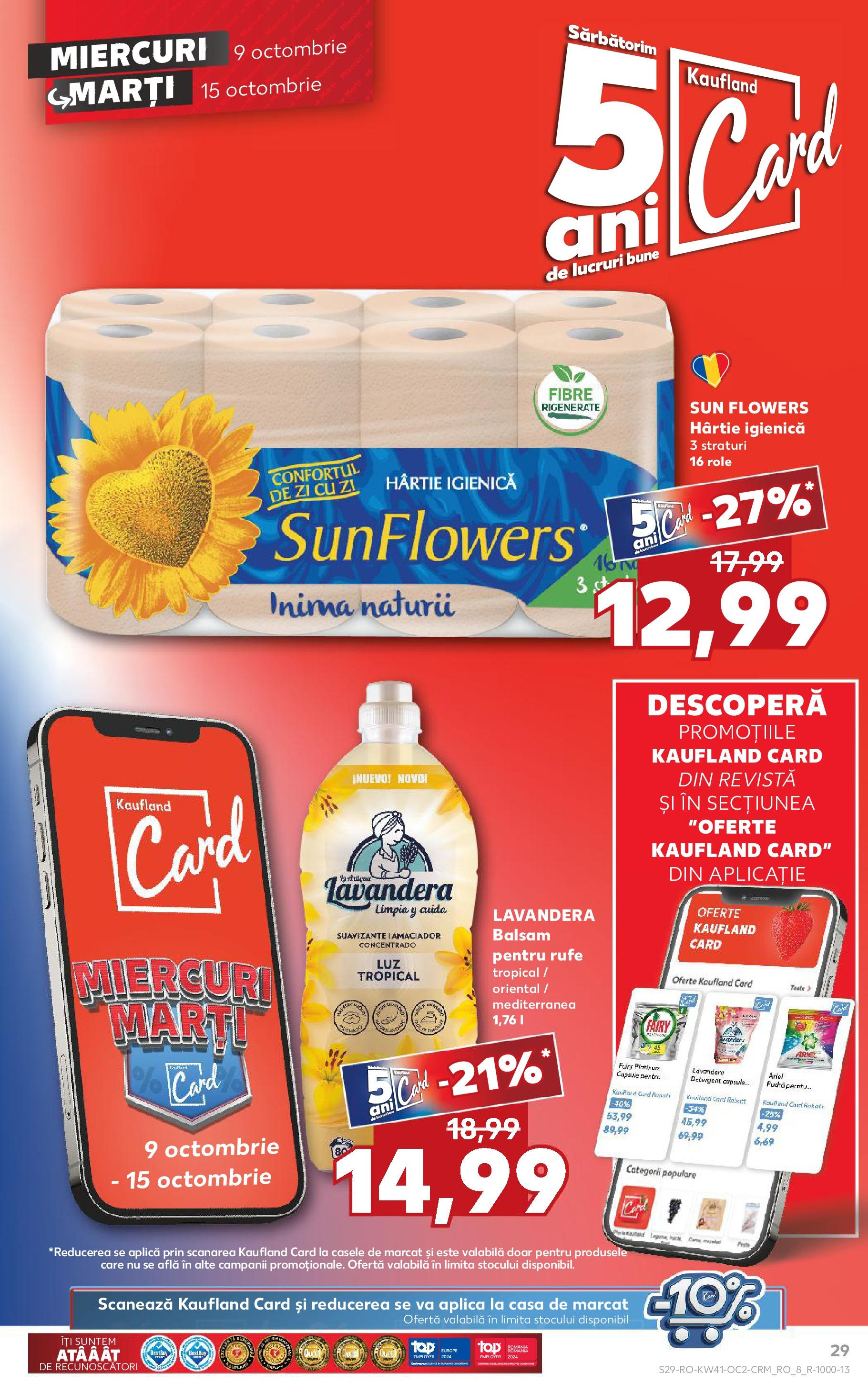 Catalog Kaufland - Bucureşti 09.10.2024 - Revista si Oferta | Pagină: 29 | Produse: Role, Balsam, Detergent